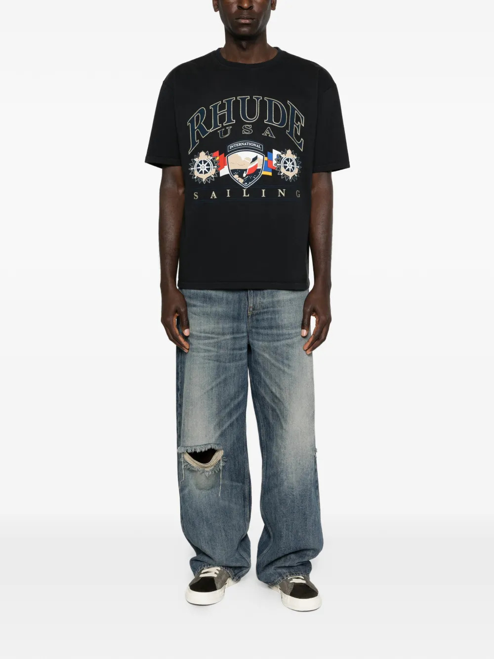 Rhude T-shirts and Polos Black RHPS26TT110126008 (RHUDE / Tシャツ・カットソー ) | RHUDE (ルード)(1)