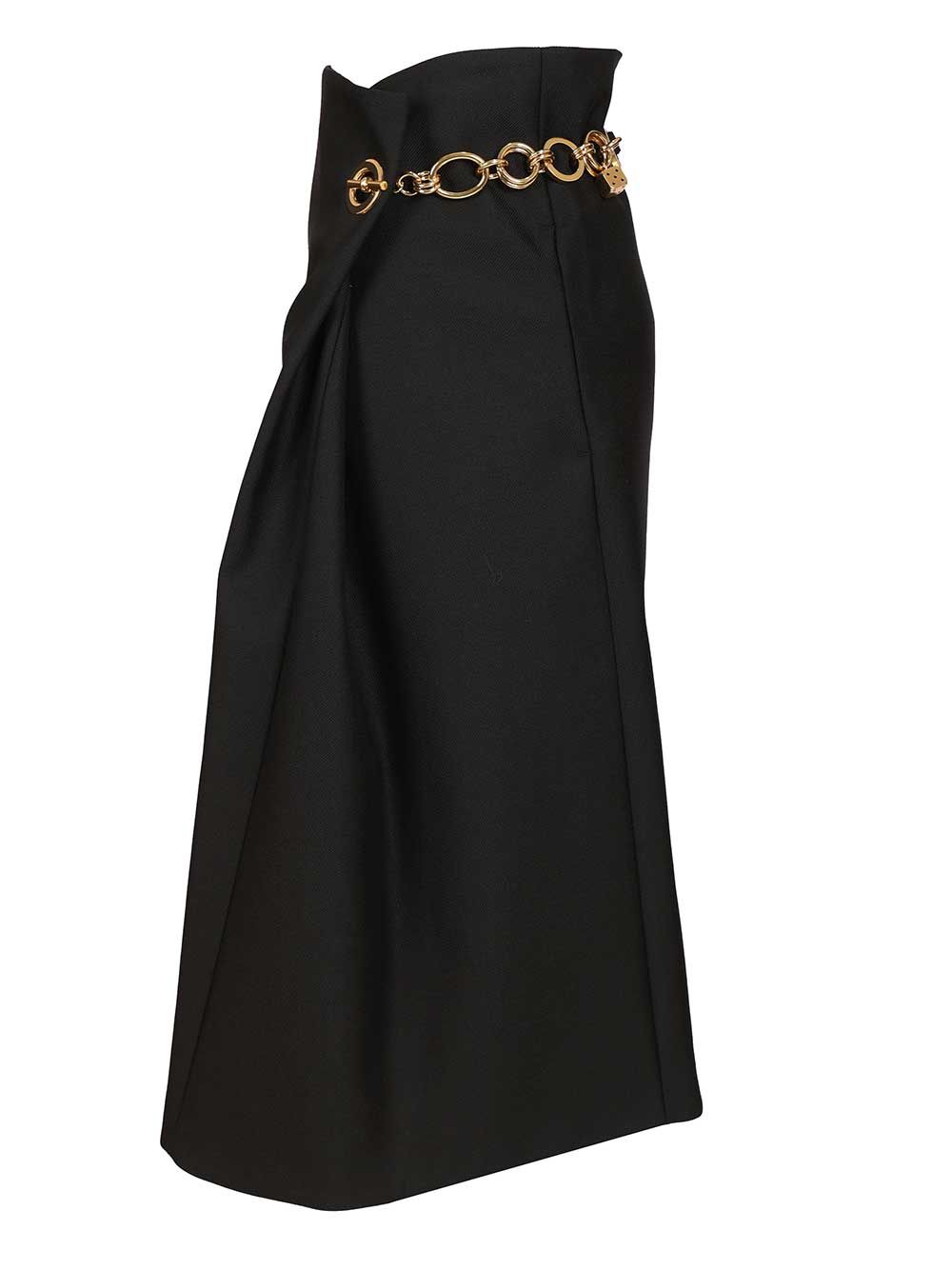 SKIRT MIDI WOOL AND MOHAIR GABARDINE WITH CHAIN RJ081523K38NO (CELINE / スカート ) | CELINE (セリーヌ)(2)