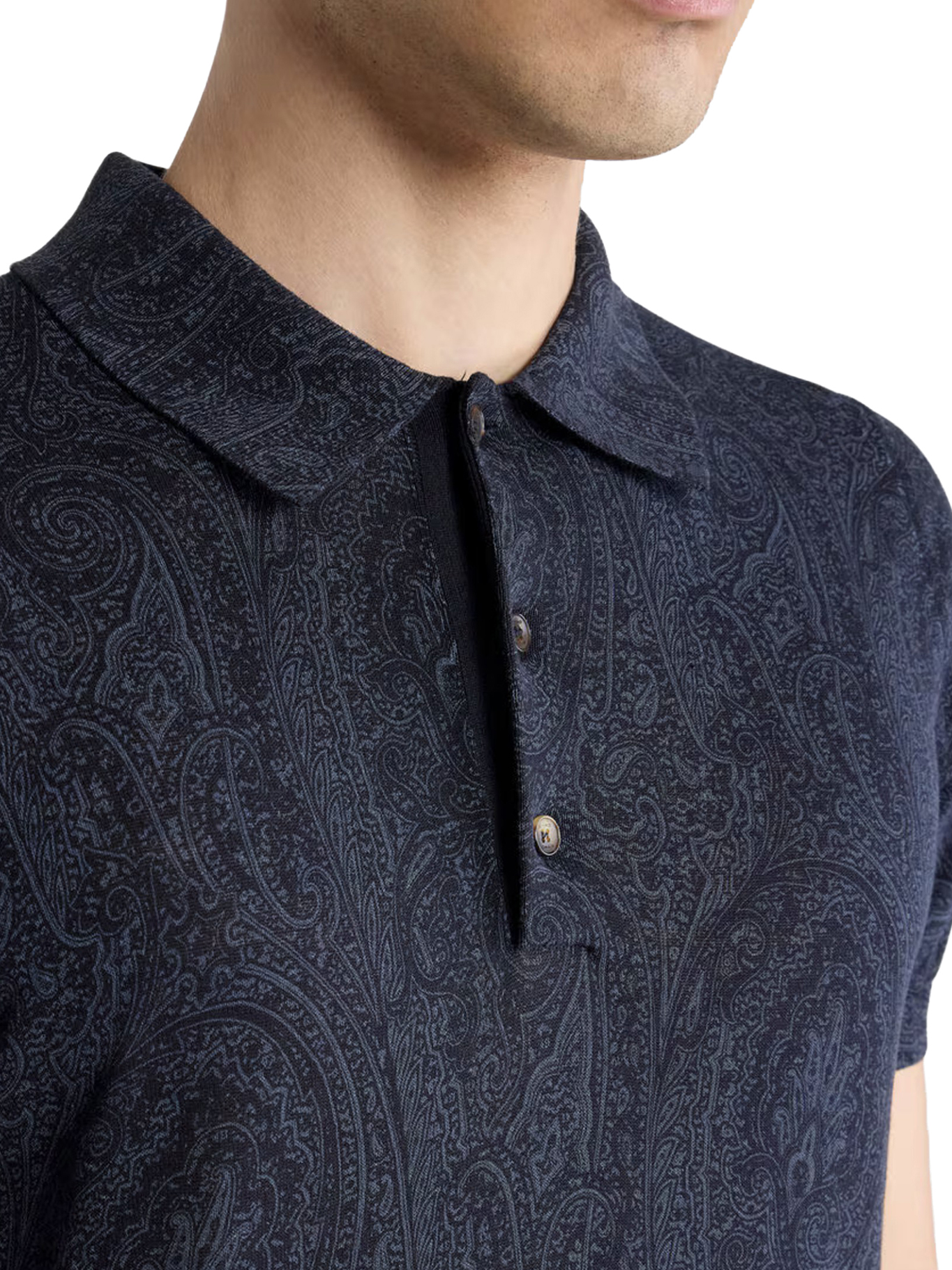 COTTON BLEND POLO SHIRT WITH FLORAL PAISLEY PATTERN MRKF0004AKG63B0064B0064 (ETRO / ポロシャツ ) | ETRO (エトロ)(3)