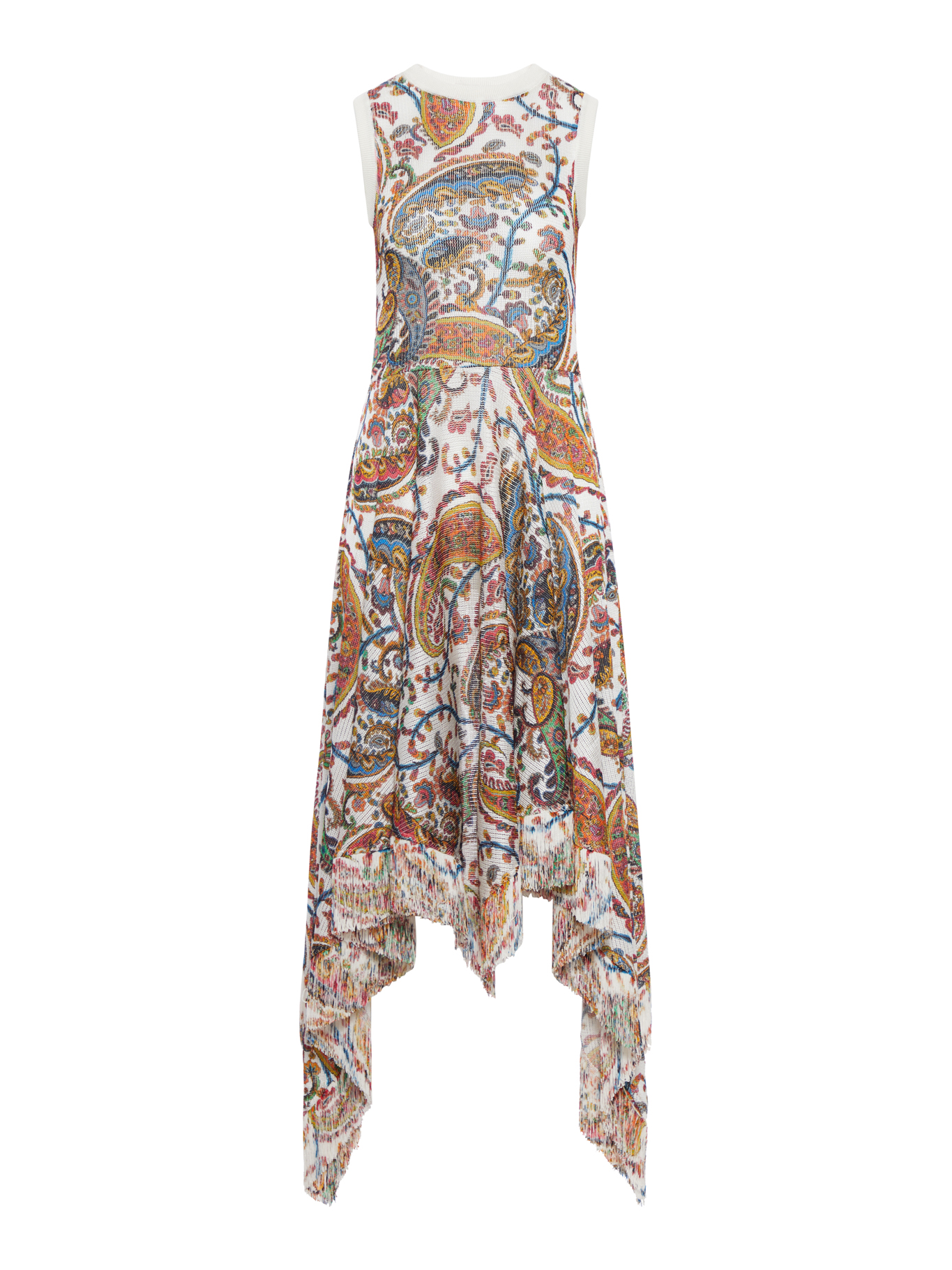 SLEEVELESS MIDI DRESS WITH PAISLEY PRINT AND ASYMMETRIC PLEATED HEM WRKA0122AKD50S9804S9804 (ETRO / ワンピース・ドレス・オールインワン ) | ETRO (エトロ)
