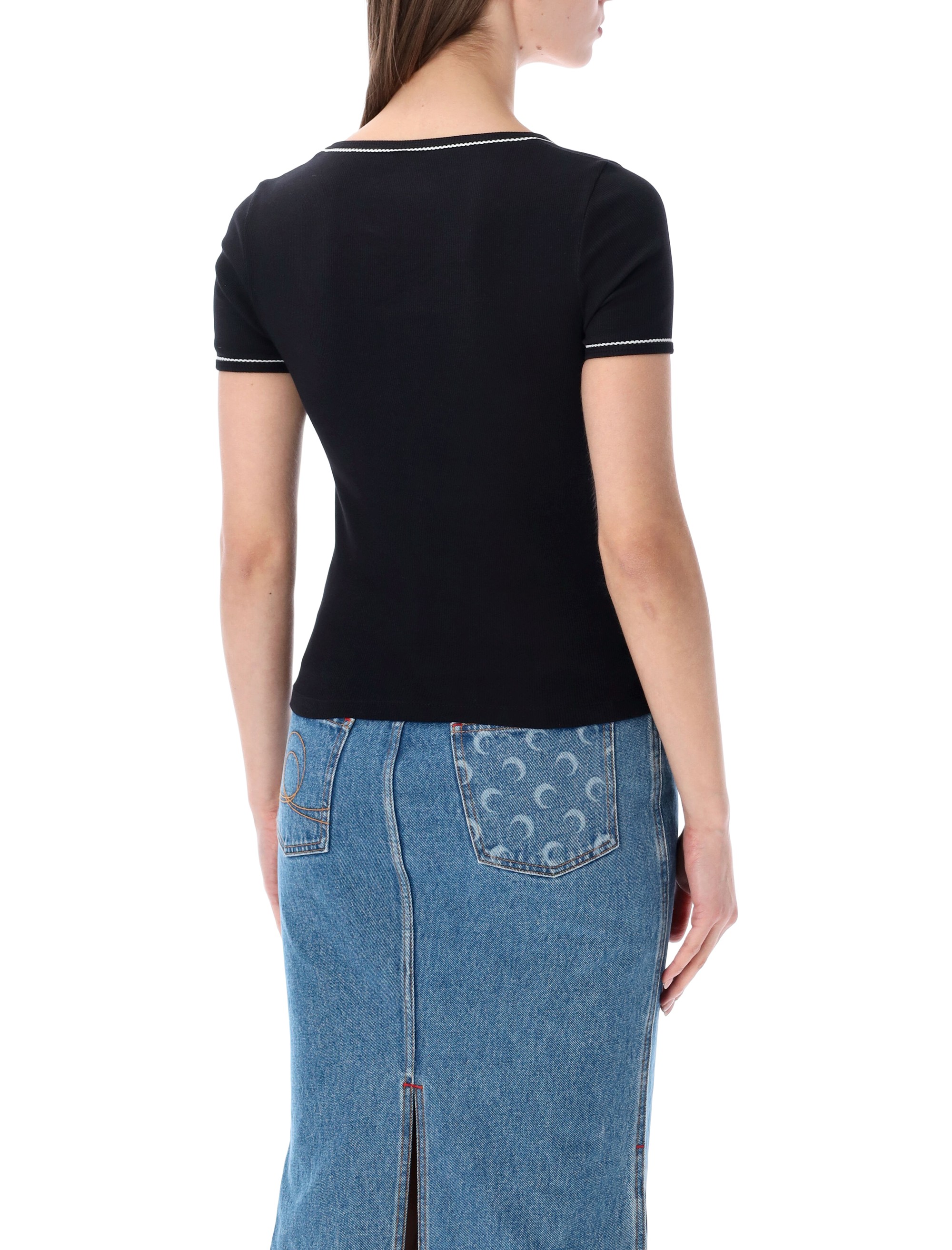 MARINE SERRE T-shirts and Polos Black WTT034ACJER0011BK99 (MARINE SERRE / Tシャツ・カットソー ) | MARINE SERRE (マリーン セル)(1)