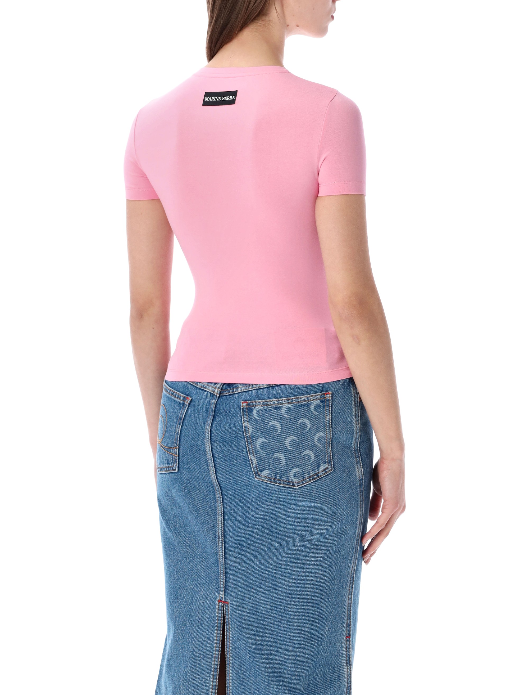 MARINE SERRE T-shirts and Polos Pink WTT012ACJER0115PK30 (MARINE SERRE / Tシャツ・カットソー ) | MARINE SERRE (マリーン セル)(1)