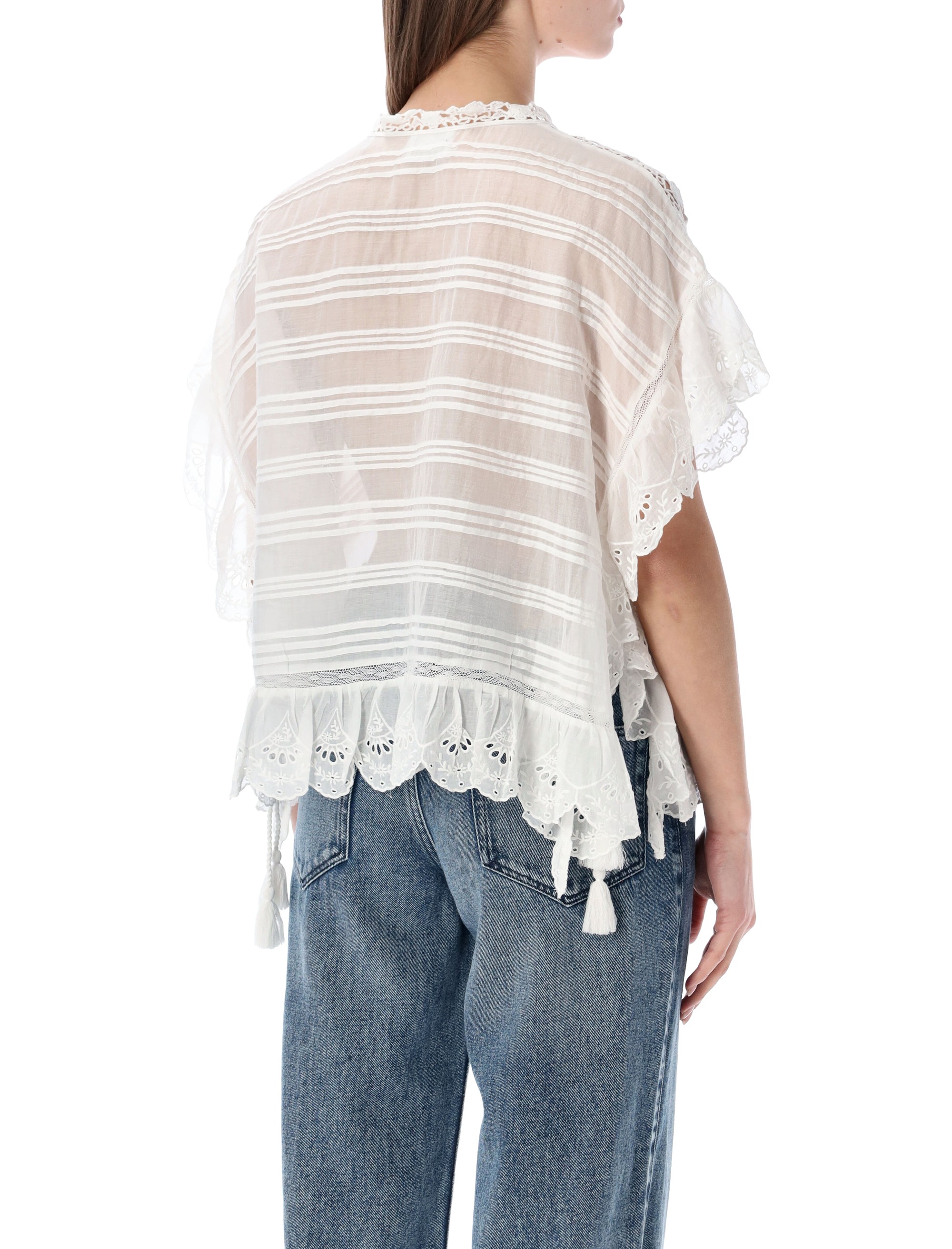 MARANT ETOILE T-shirts and Polos White HT0768FAD1J05E20WH (Isabel Marant Étoile / シャツ・ブラウス ) | Isabel Marant Étoile (イザベル マラン エトワール)(1)