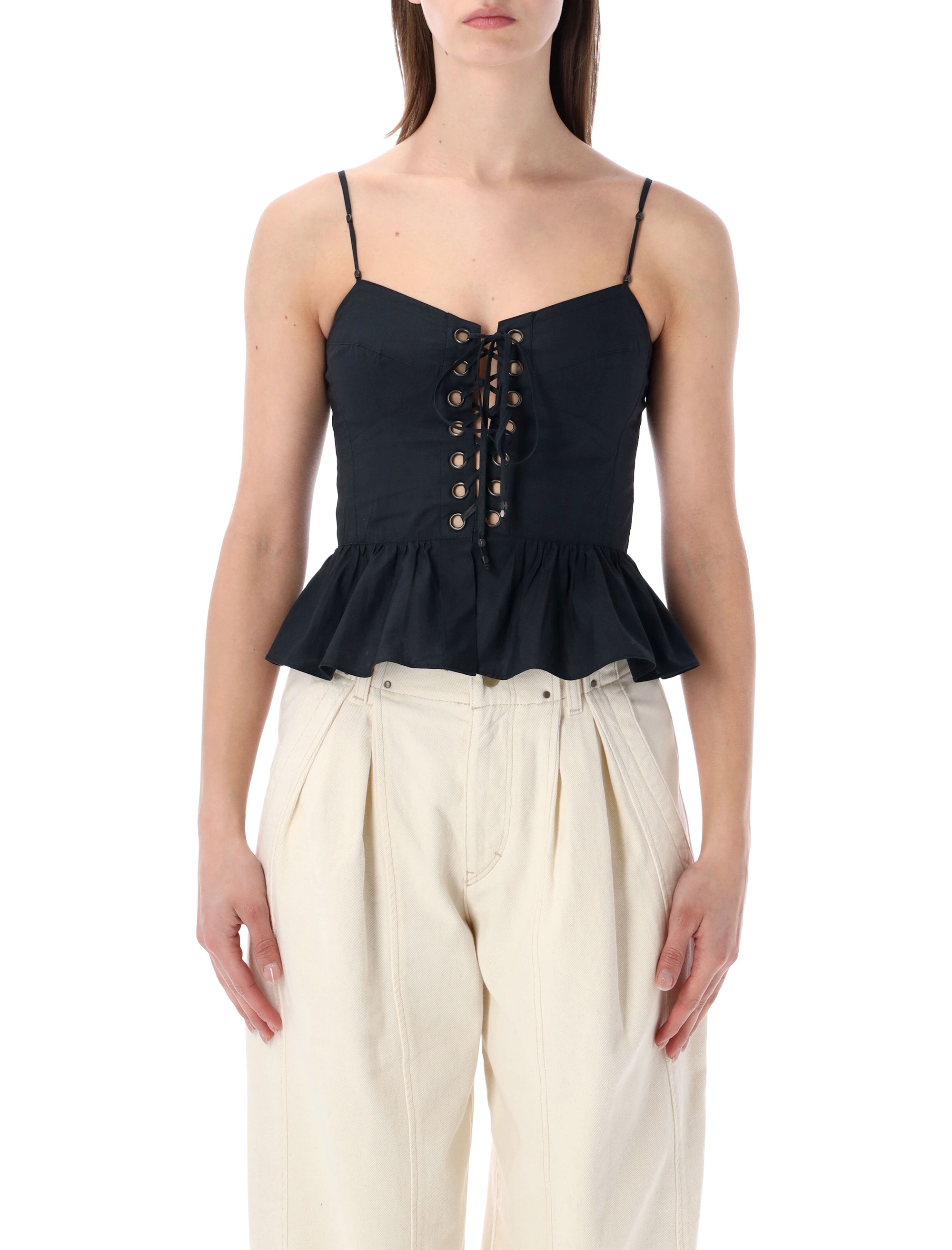 MARANT ETOILE Top Black HT0824FAD1J10E01BK (Isabel Marant Étoile / タンクトップ・キャミソール ) | Isabel Marant Étoile (イザベル マラン エトワール)