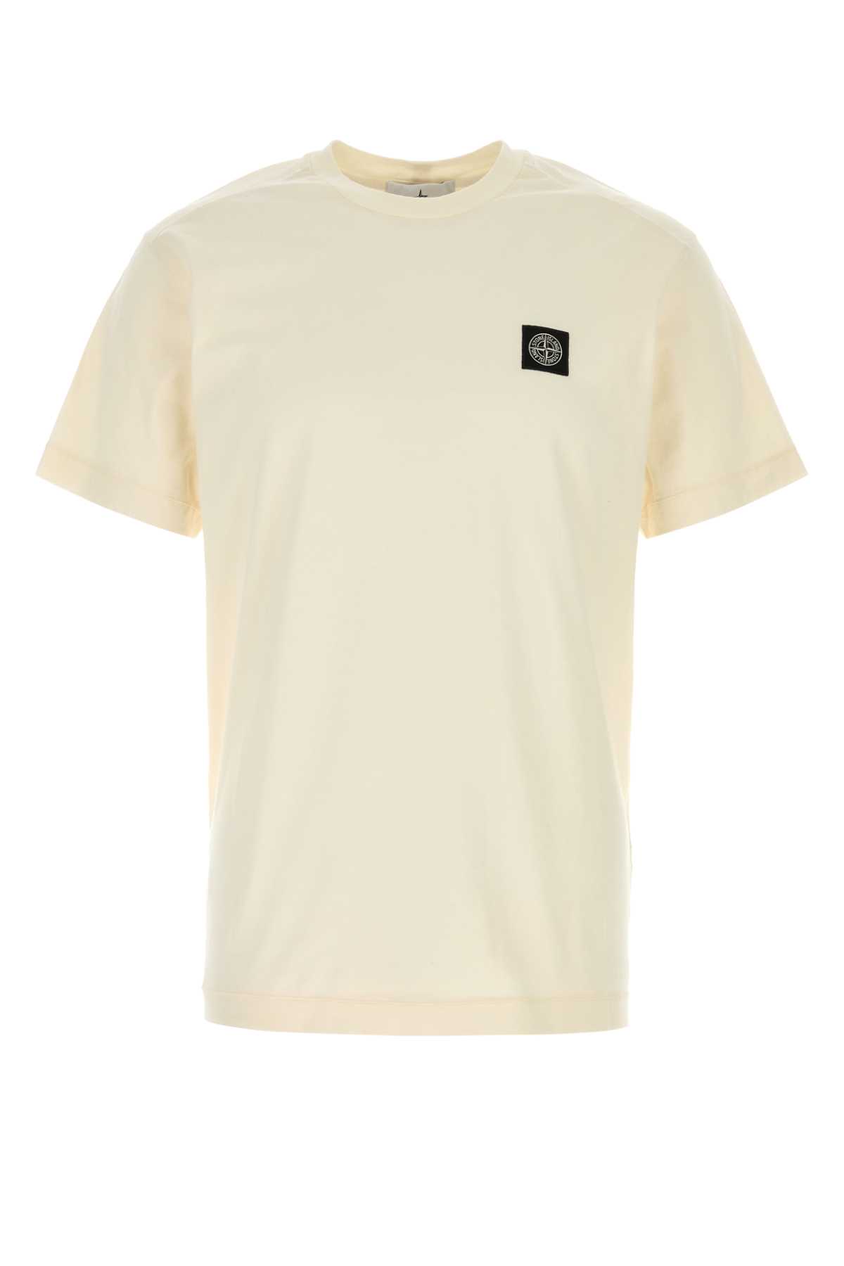 Ivory cotton t-shirt L1S152100027S0013V0093 (STONE ISLAND / Tシャツ・カットソー ) | STONE ISLAND (ストーンアイランド)