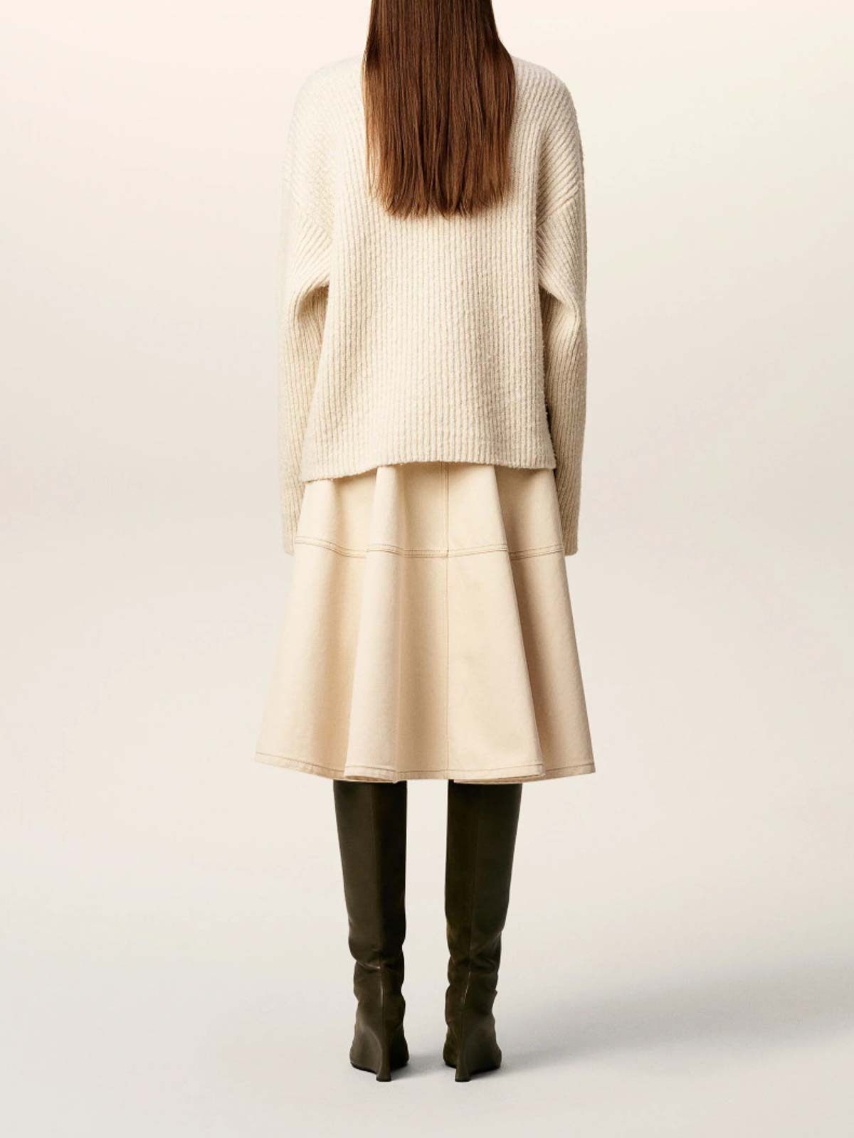 White Wool Funnel Neck Sweater UKS817KN0112185 (AMI Paris / ニット・セーター・カーディガン ) | AMI Paris (アミパリス)(2)