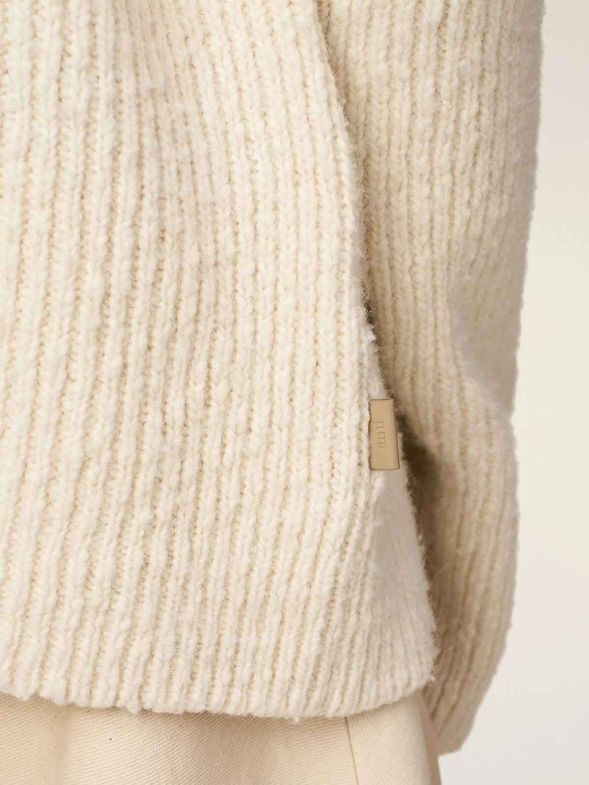 White Wool Funnel Neck Sweater UKS817KN0112185 (AMI Paris / ニット・セーター・カーディガン ) | AMI Paris (アミパリス)(4)