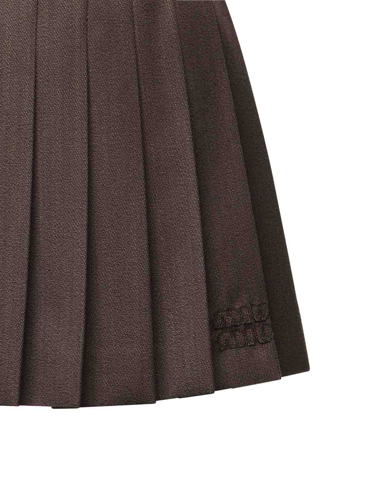 Pleated Miniskirt In Cover Fabric MG2348180RF0324 (MIU MIU / スカート ) | MIU MIU (ミュウミュウ)(1)