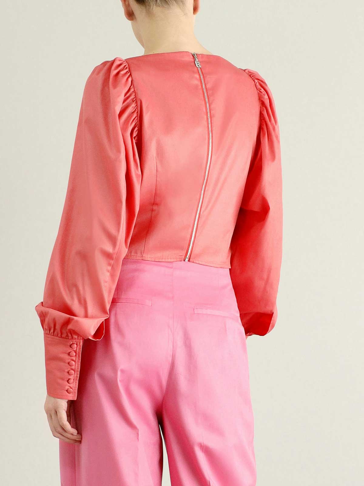 Top Mit Tiefem Ausschnitt In Rosa RT016144654 (ROTATE / シャツ・ブラウス ) | ROTATE (ロテート)(5)