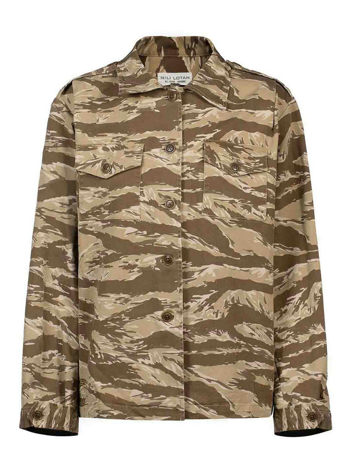 Camouflage Shirt In Khaki 11299W837 (NILI LOTAN / シャツ・ブラウス ) | NILI LOTAN (ニリ ロタン)