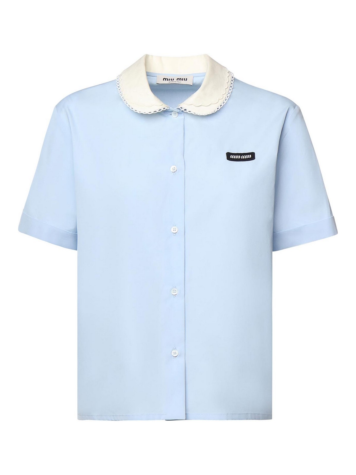 Cotton Shirt With Logo MK202010IVF0013 (MIU MIU / シャツ・ブラウス ) | MIU MIU (ミュウミュウ)