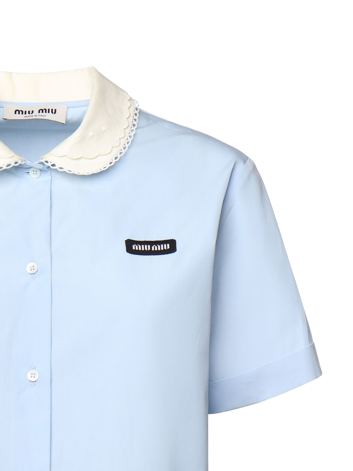 Cotton Shirt With Logo MK202010IVF0013 (MIU MIU / シャツ・ブラウス ) | MIU MIU (ミュウミュウ)(1)