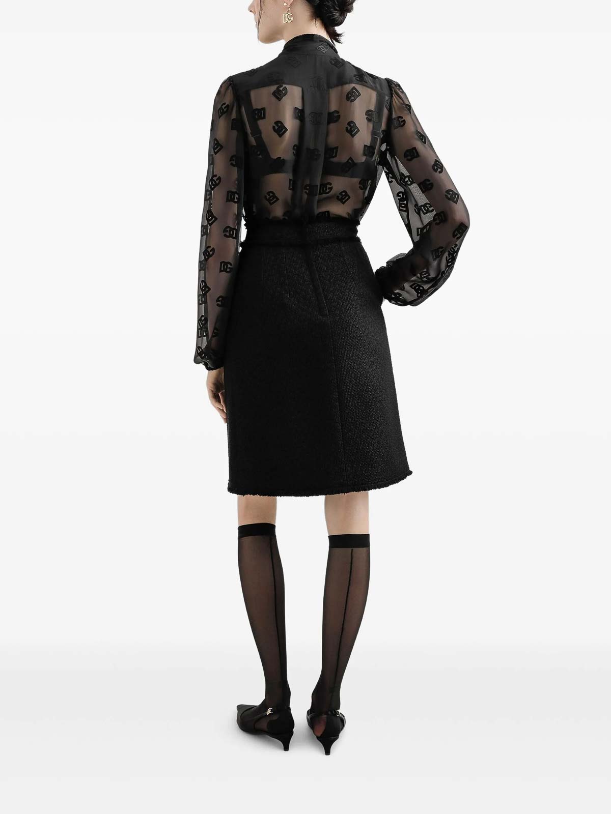 Dg-Logo Silk Blouse F5Q44TFJTBRN0000 (Dolce & Gabbana / シャツ・ブラウス ) | Dolce & Gabbana (ドルチェガッバーナ)(2)