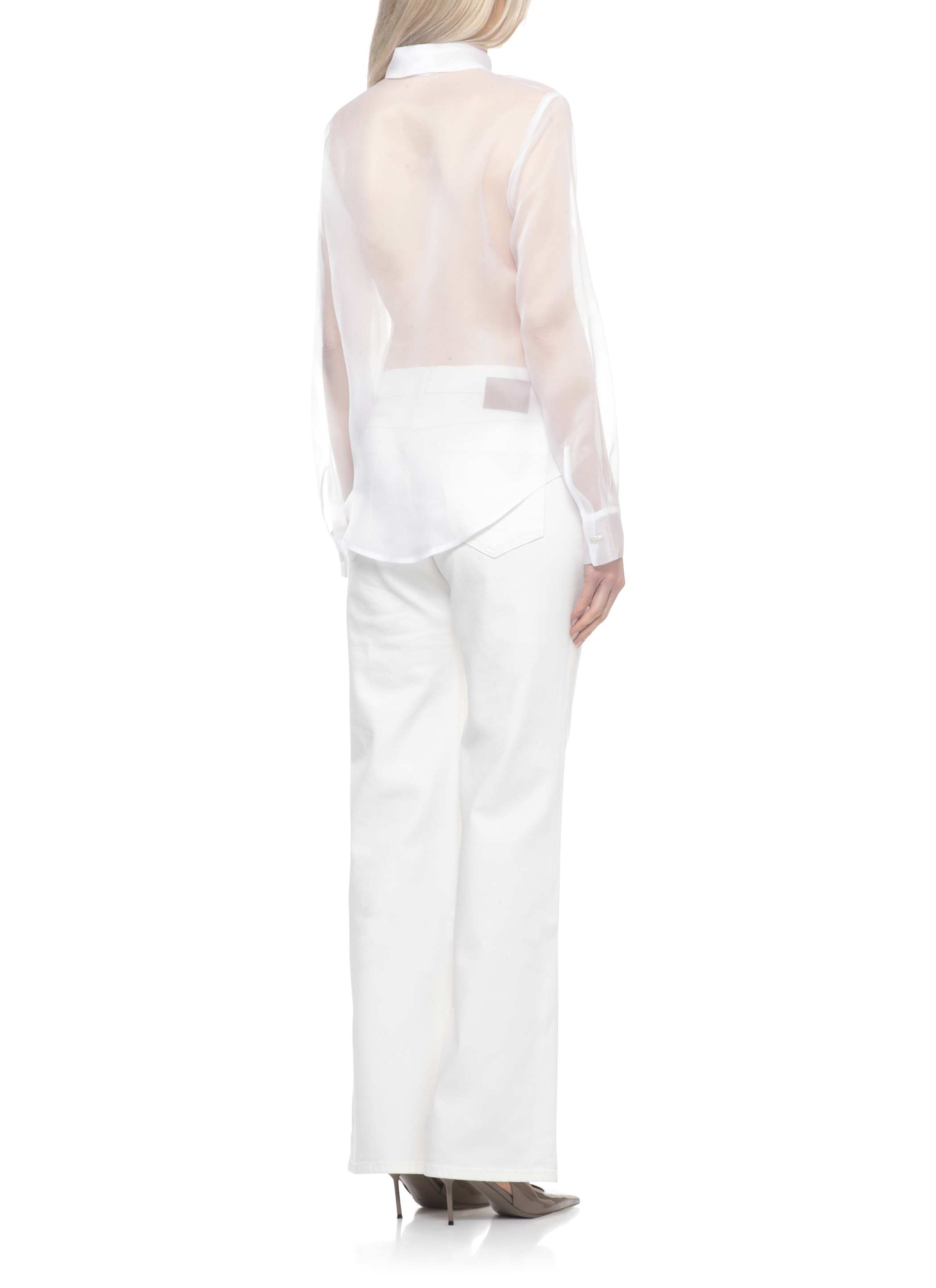 Parosh Shirts White D381290SHAKE001 (P.A.R.O.S.H. / シャツ・ブラウス ) | P.A.R.O.S.H. (パロッシュ)(3)