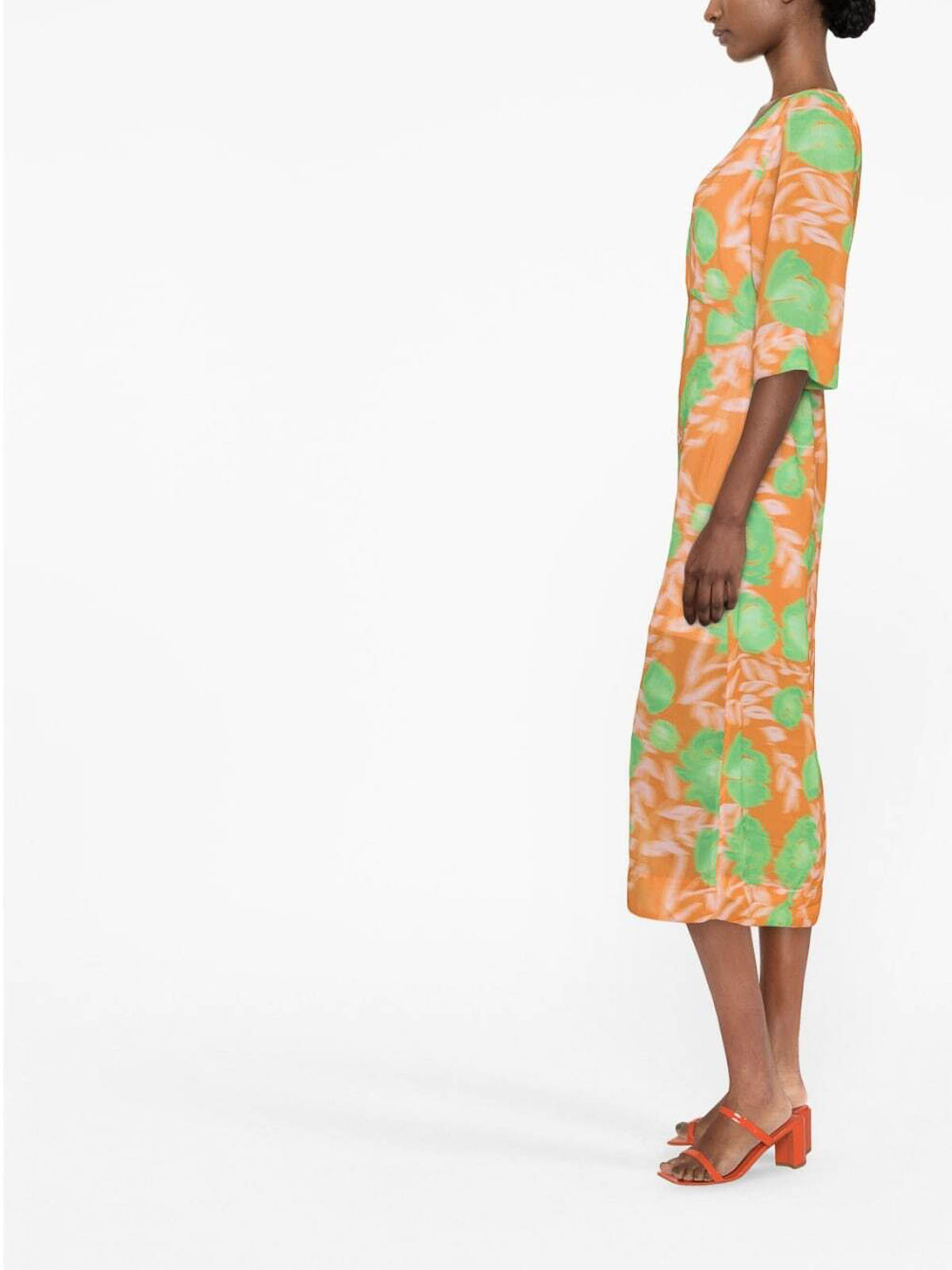 Printed Crepe V-Neck Dress F7688860 (GANNI / ワンピース・ドレス・オールインワン ) | GANNI (ガニー)(2)