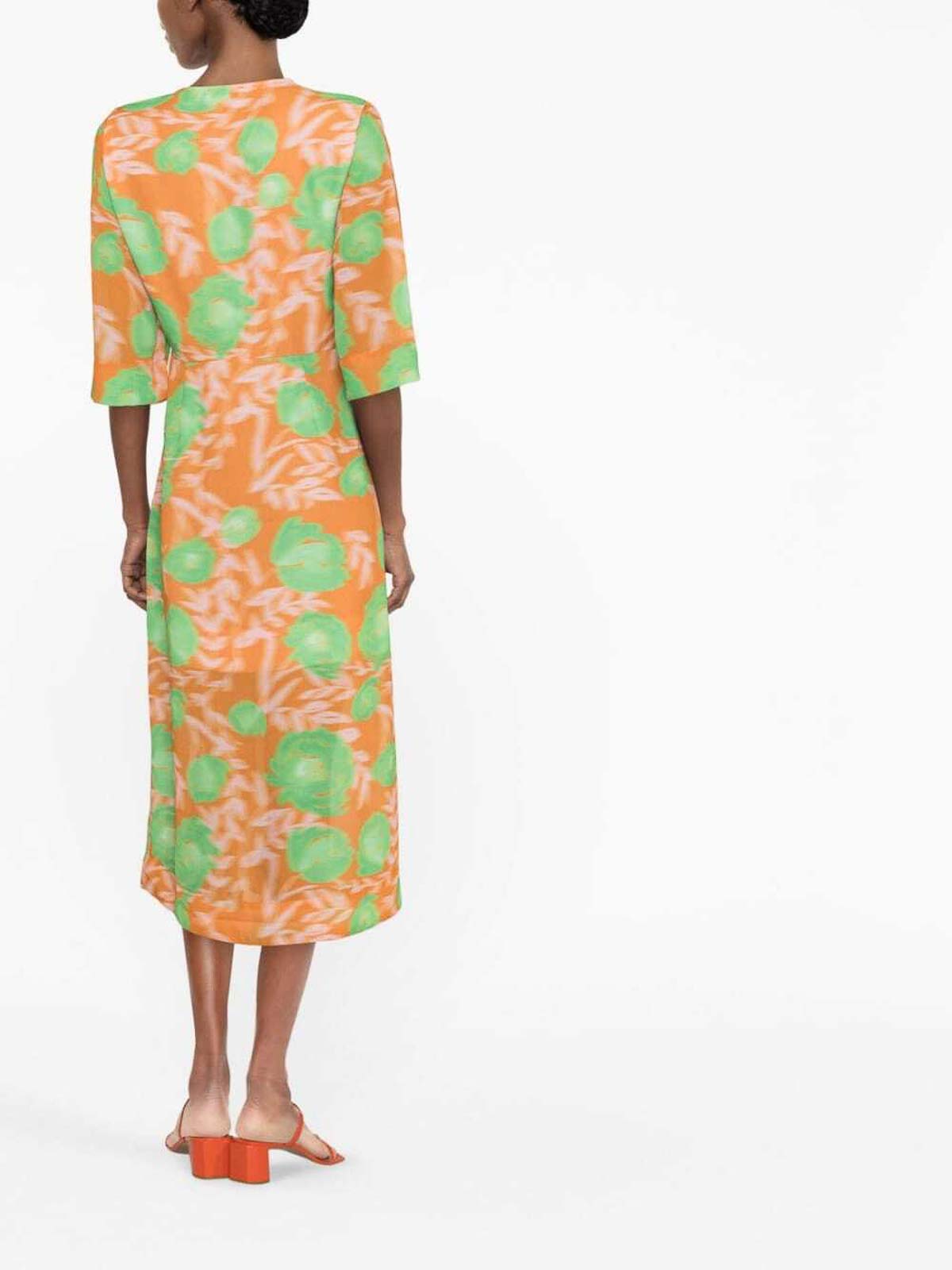 Printed Crepe V-Neck Dress F7688860 (GANNI / ワンピース・ドレス・オールインワン ) | GANNI (ガニー)(3)