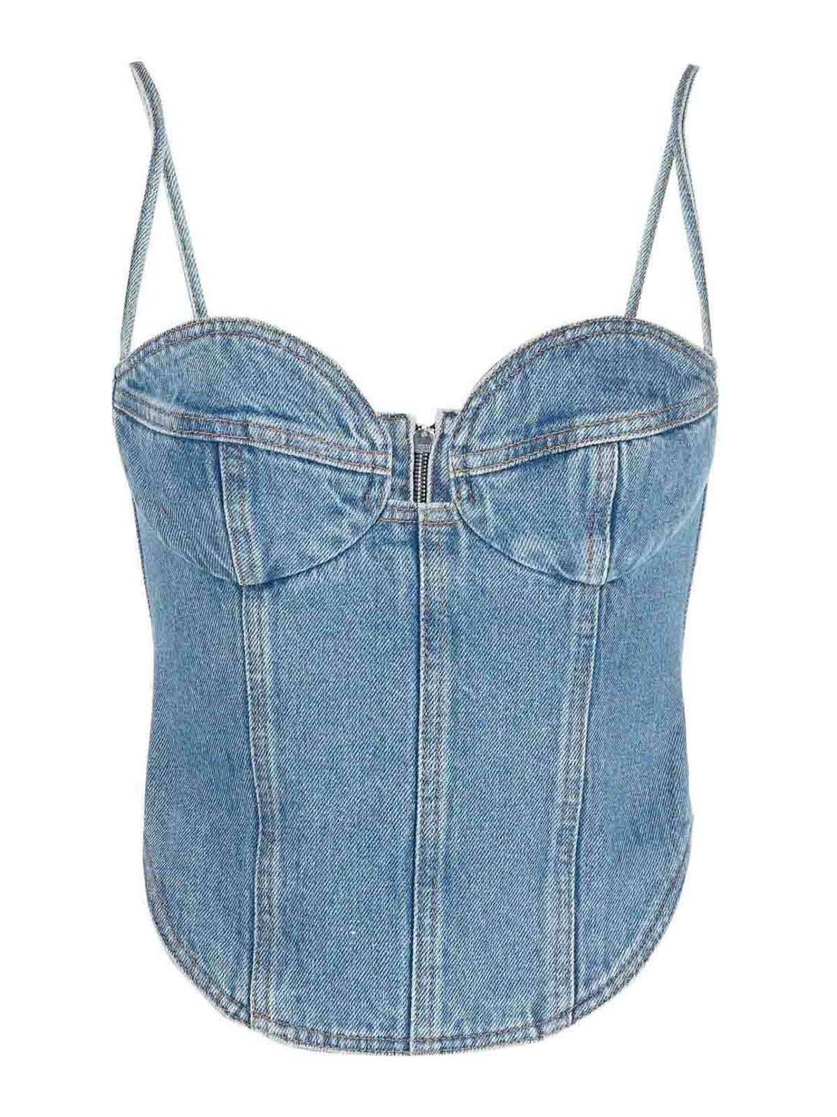 Double Stitched Denim Corset Top 111523BLUE (MAGDA BUTRYM / タンクトップ・キャミソール ) | MAGDA BUTRYM (マグダブトリム)