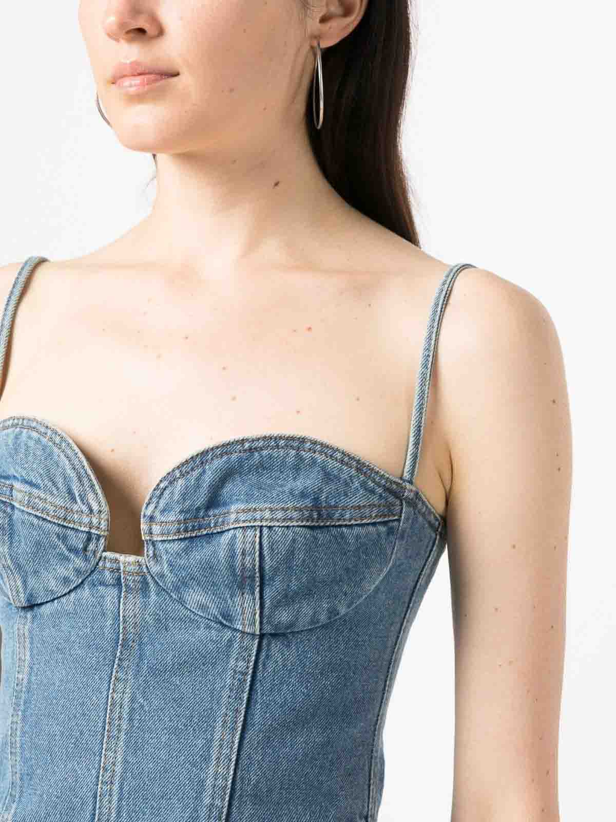Double Stitched Denim Corset Top 111523BLUE (MAGDA BUTRYM / タンクトップ・キャミソール ) | MAGDA BUTRYM (マグダブトリム)(4)