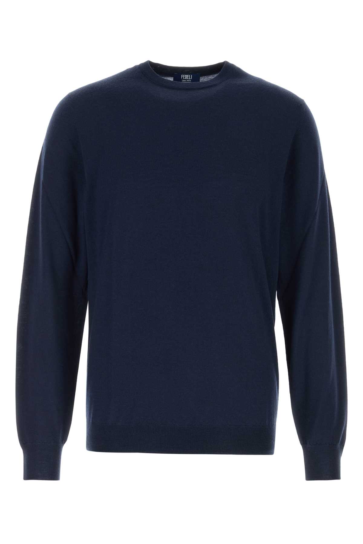 Navy blue wool sweater MU00701249 (FEDELI / ニット・セーター・カーディガン ) | FEDELI (フェデリ)