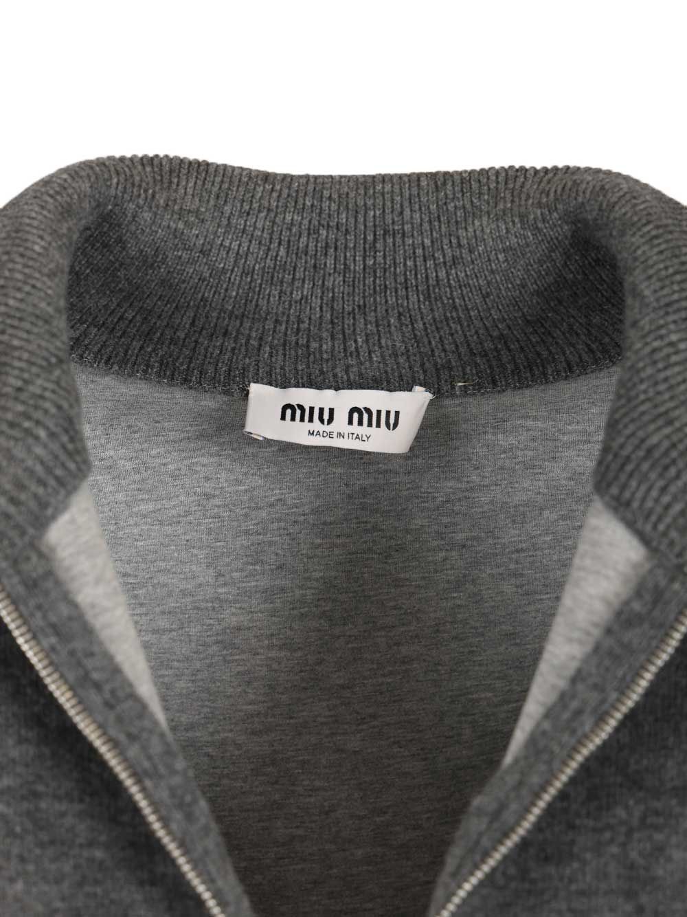 Cashmere and jersey zip-up sweater MMR467 (MIU MIU / ニット・セーター・カーディガン ) | MIU MIU (ミュウミュウ)(5)