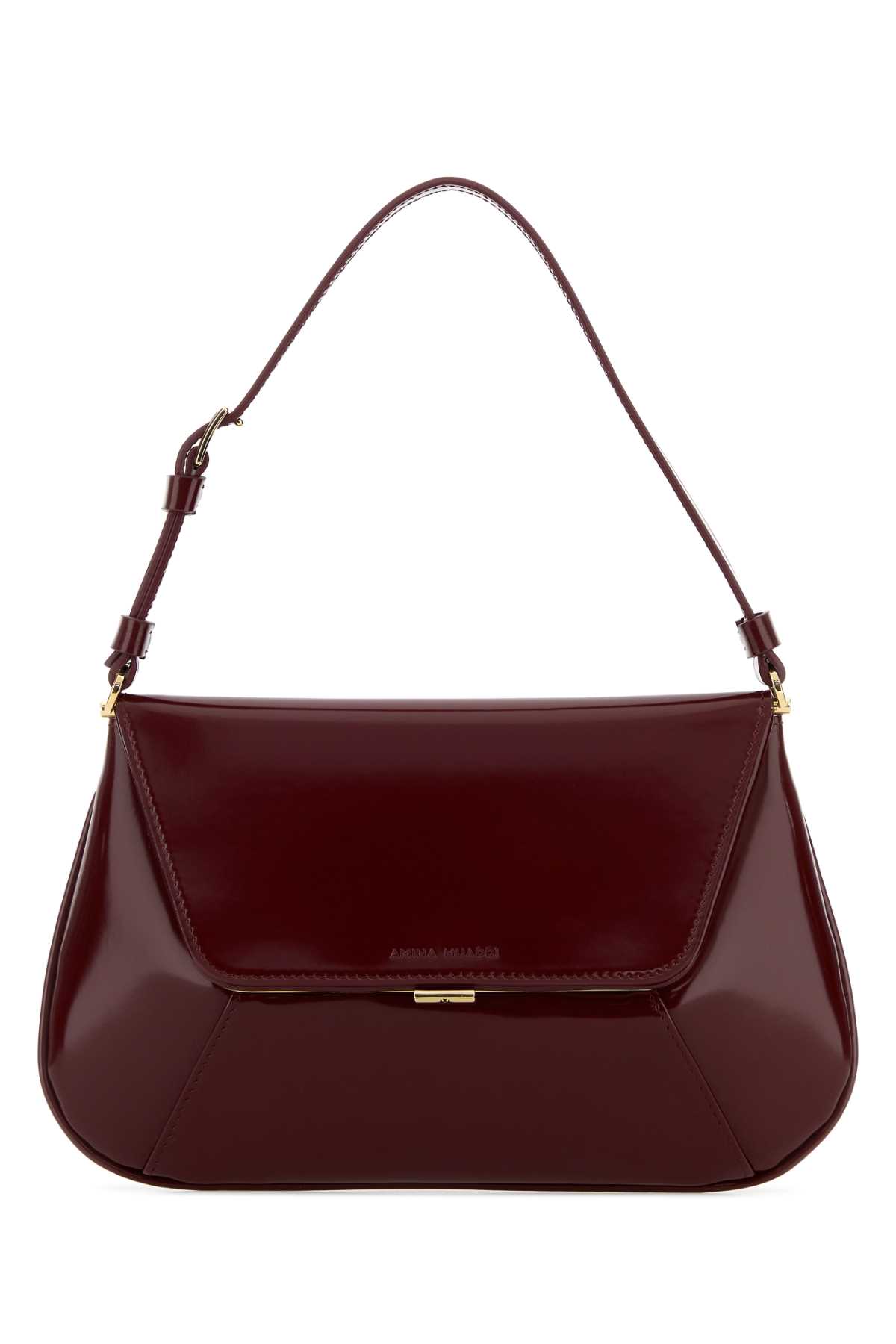 Burgundy leather Ami shoulder bag AMIWINGOLHAR (AMINA MUADDI / ハンドバッグ・ショルダーバッグ ) | AMINA MUADDI (アミナ モアディ)