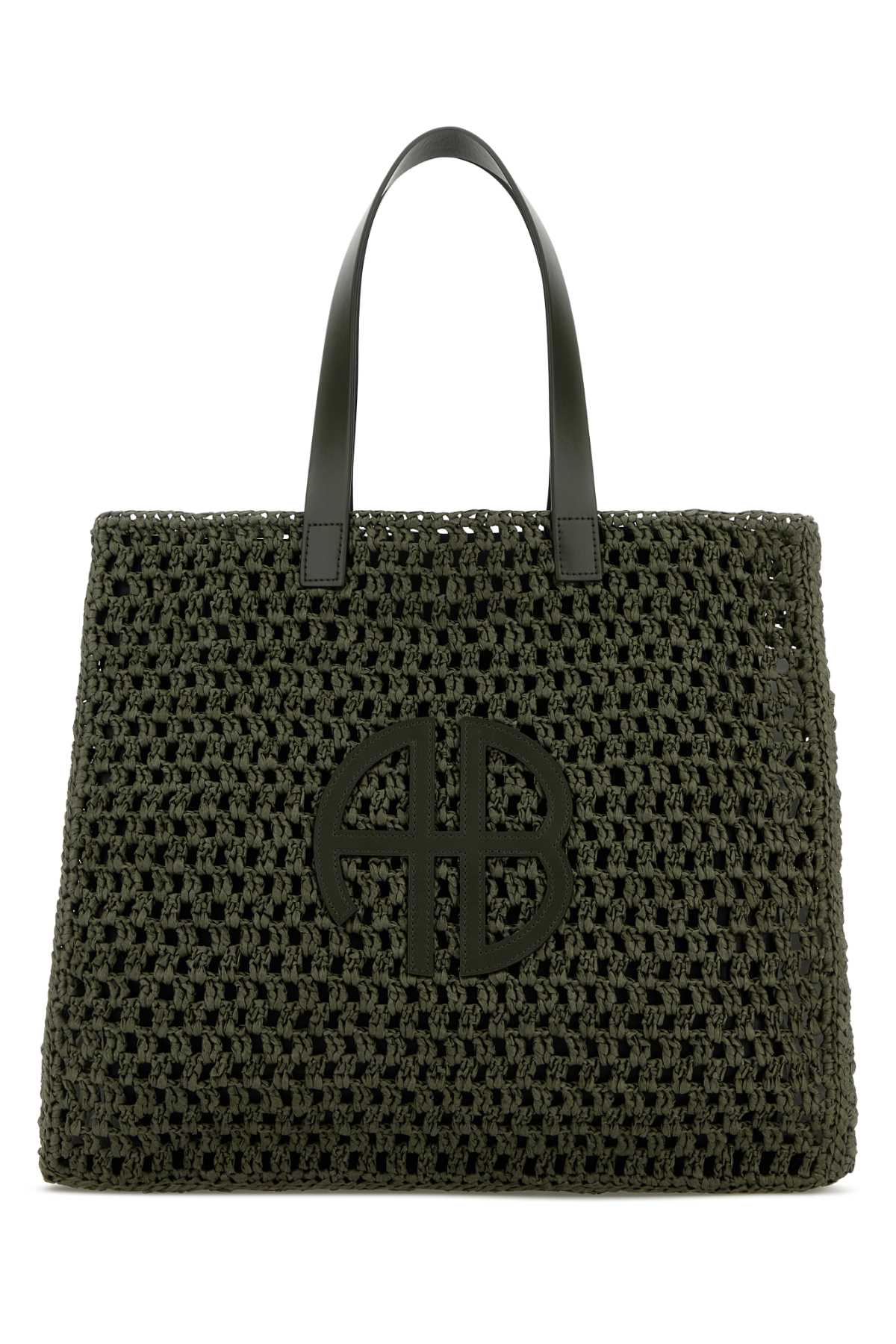 Army green crochet large Rio shopping bag A1311823AYG27 (ANINE BING / トートバッグ ) | ANINE BING (アニン ビン)