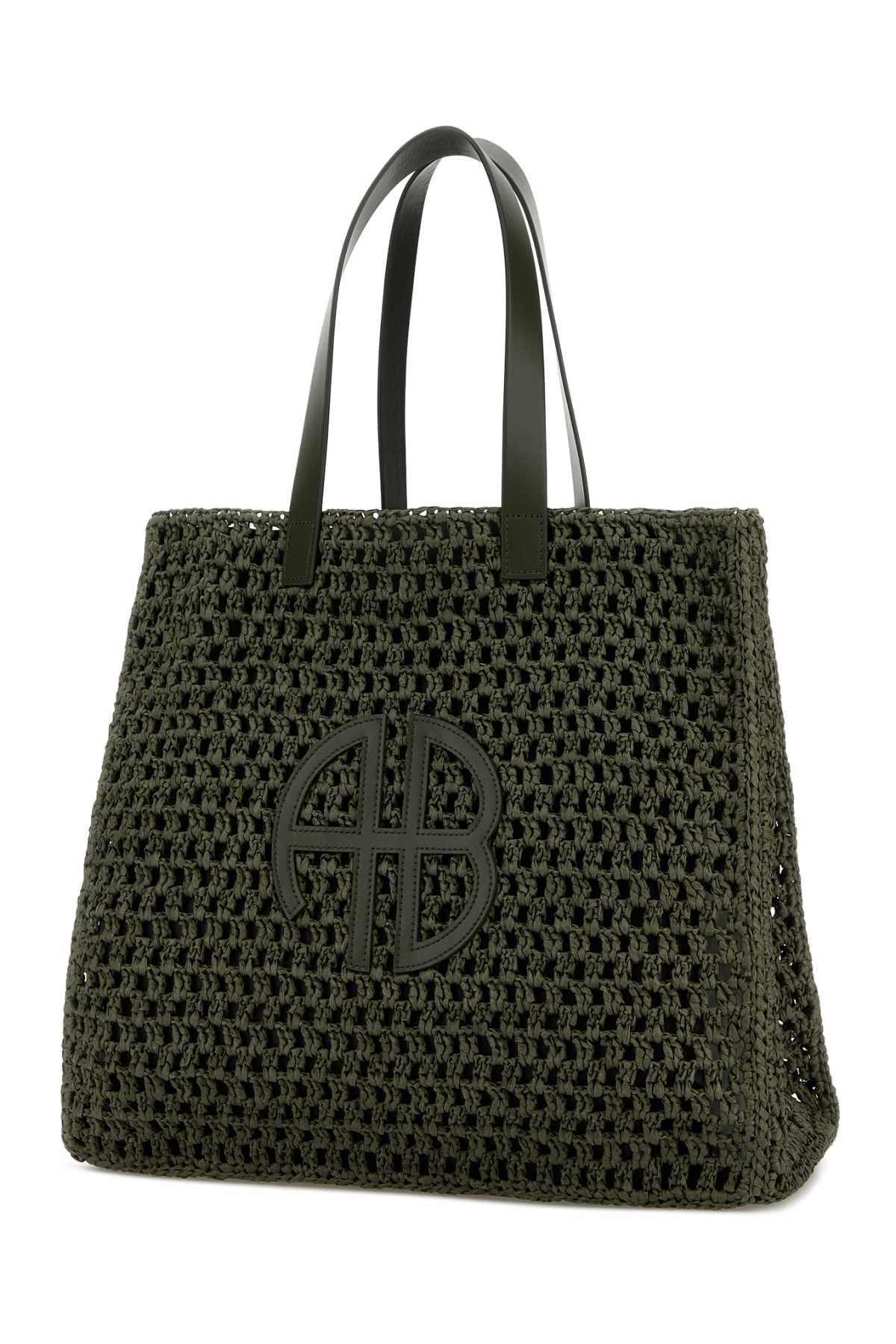 Army green crochet large Rio shopping bag A1311823AYG27 (ANINE BING / トートバッグ ) | ANINE BING (アニン ビン)(1)