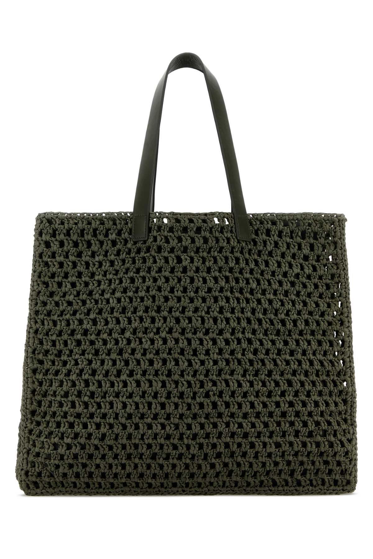 Army green crochet large Rio shopping bag A1311823AYG27 (ANINE BING / トートバッグ ) | ANINE BING (アニン ビン)(2)