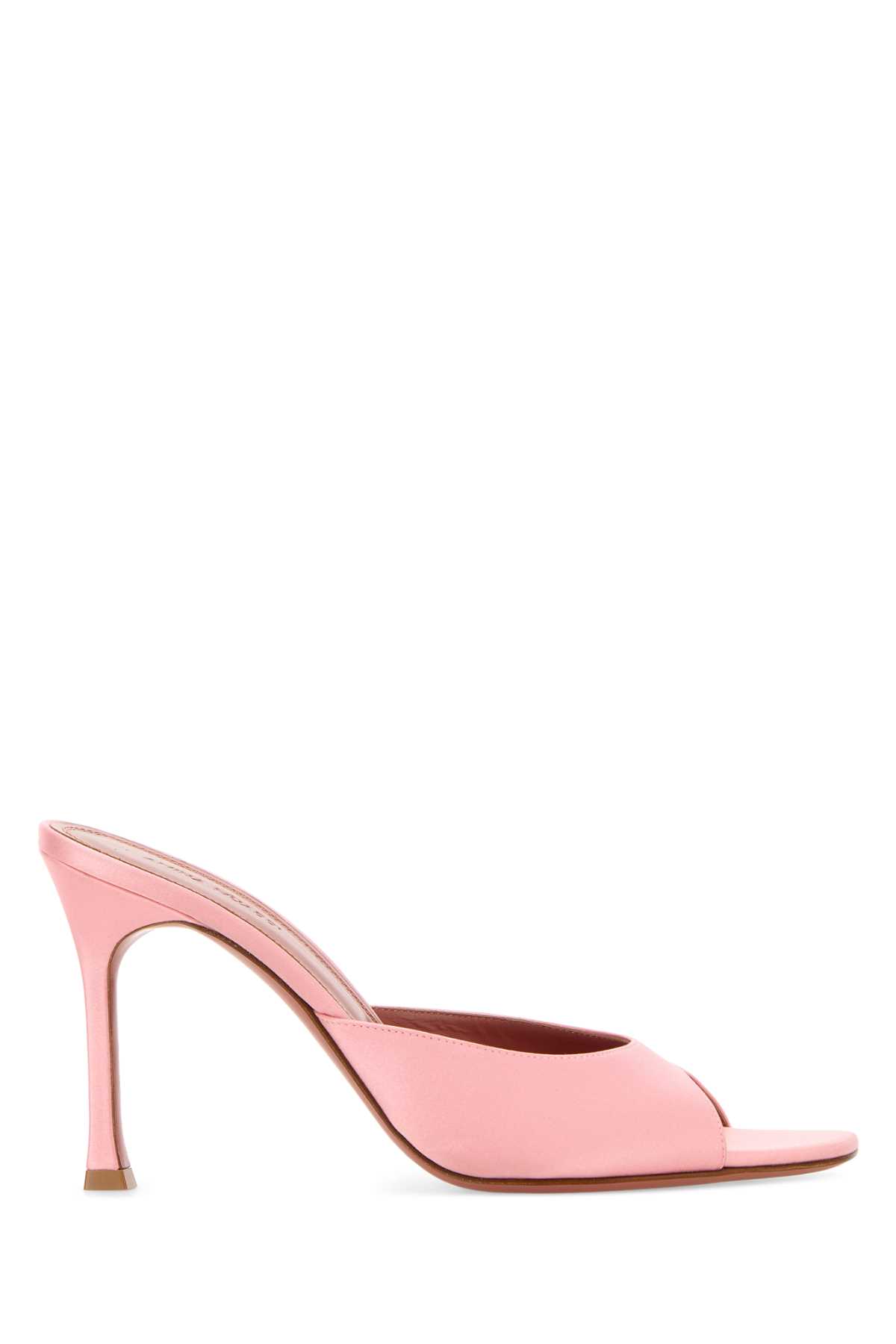 Pastel pink satin Alexa mules ALEXASLIPPER95BABYPINK (AMINA MUADDI / サンダル ) | AMINA MUADDI (アミナ モアディ)