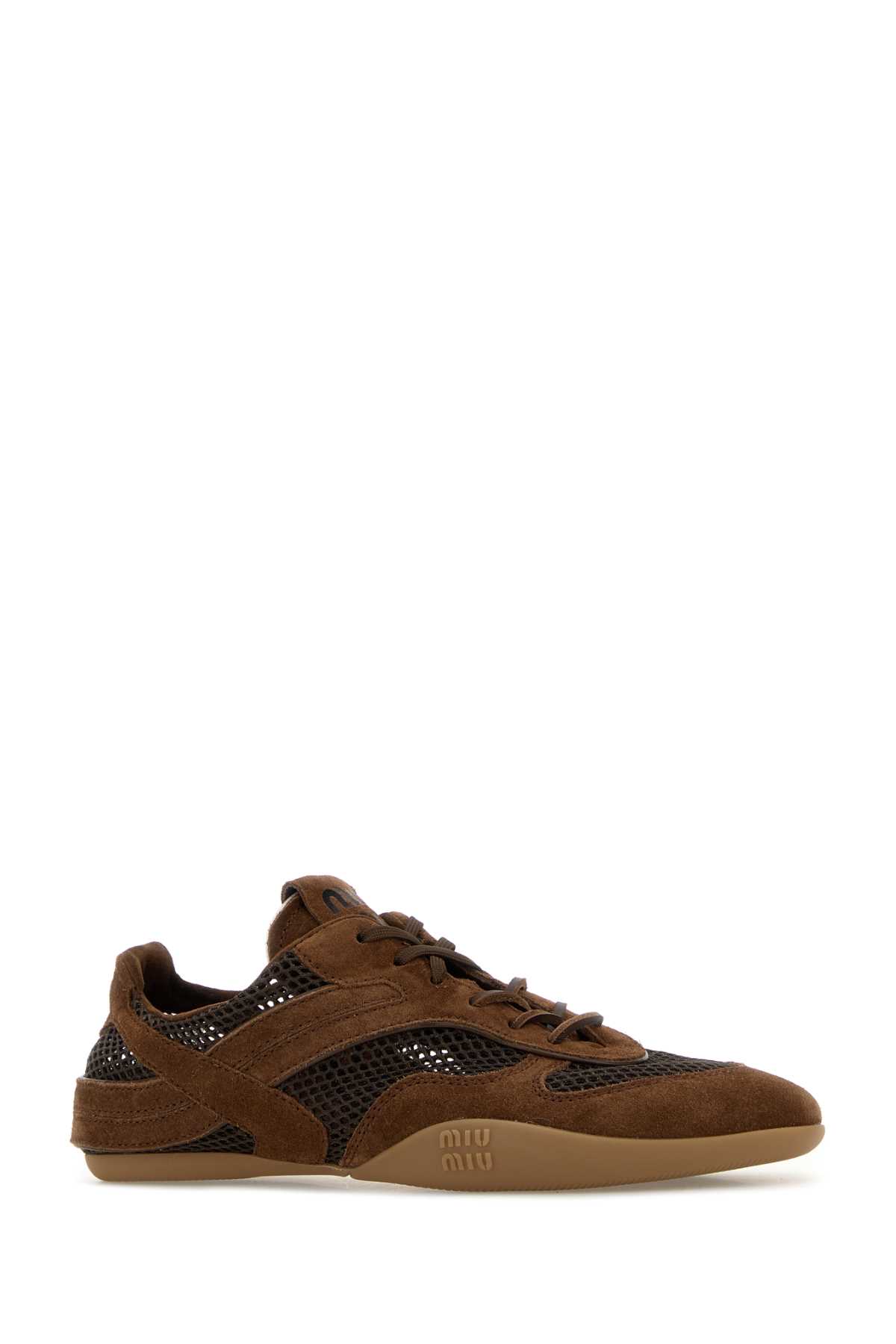 Brown suede and mesh sneakers 5E589EF0053KU1F0324 (MIU MIU / スニーカー ) | MIU MIU (ミュウミュウ)(1)