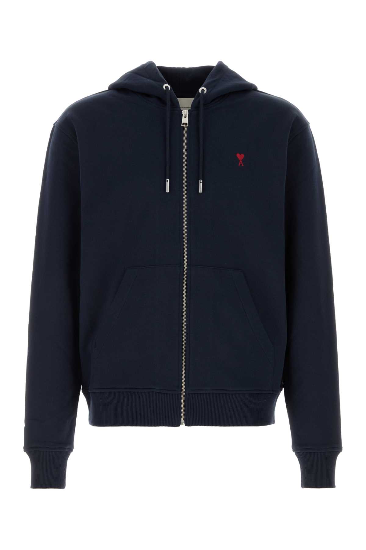 Navy blue cotton sweatshirt BFUSW435730430 (AMI Paris / スウェット・フーディー ) | AMI Paris (アミパリス)