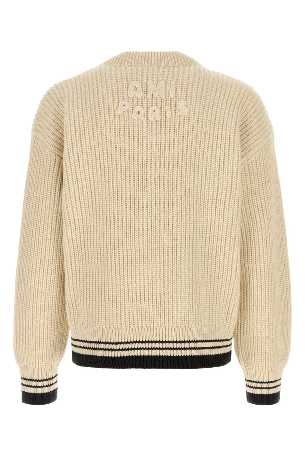 Ivory wool blend sweater UKS864KN0161136 (AMI Paris / ニット・セーター・カーディガン ) | AMI Paris (アミパリス)(1)