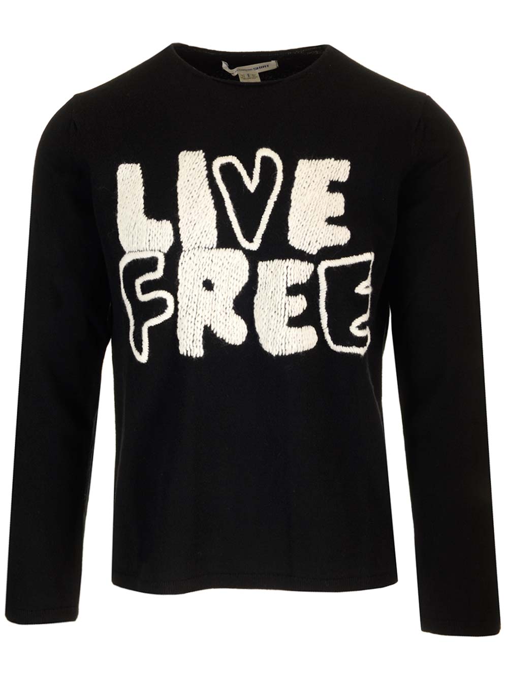 WOOL CREWNEWCK SWEATER WITH "LIVE FREE" EMBROIDERY FNN003W241 (Comme Des Garçons SHIRT / ニット・セーター・カーディガン ) | Comme Des Garçons SHIRT (コムデギャルソン シャツ)