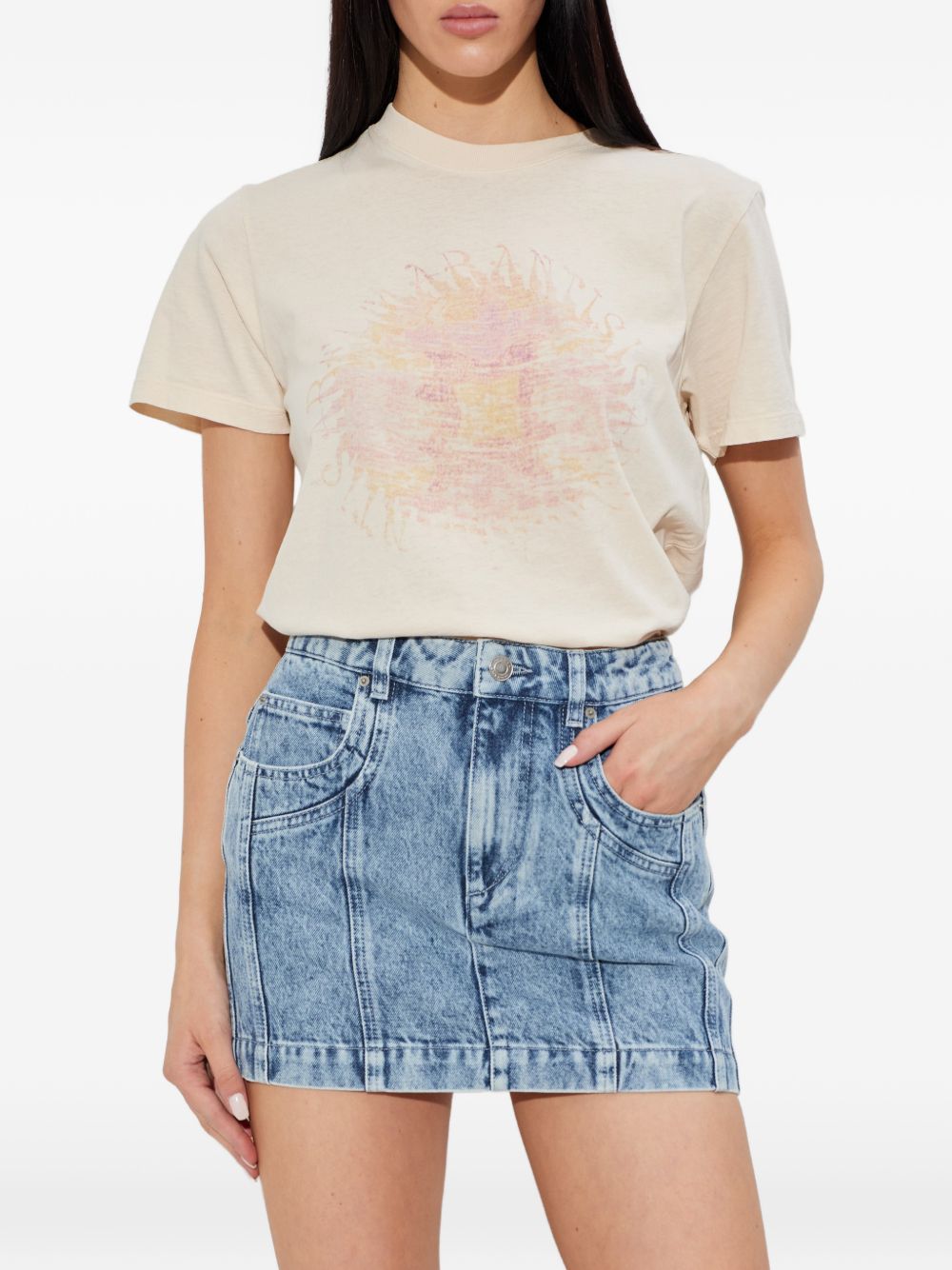 MARANT ETOILE T-shirts and Polos Beige TS0147FAD1N04E23EC (Isabel Marant Étoile / Tシャツ・カットソー ) | Isabel Marant Étoile (イザベル マラン エトワール)(3)