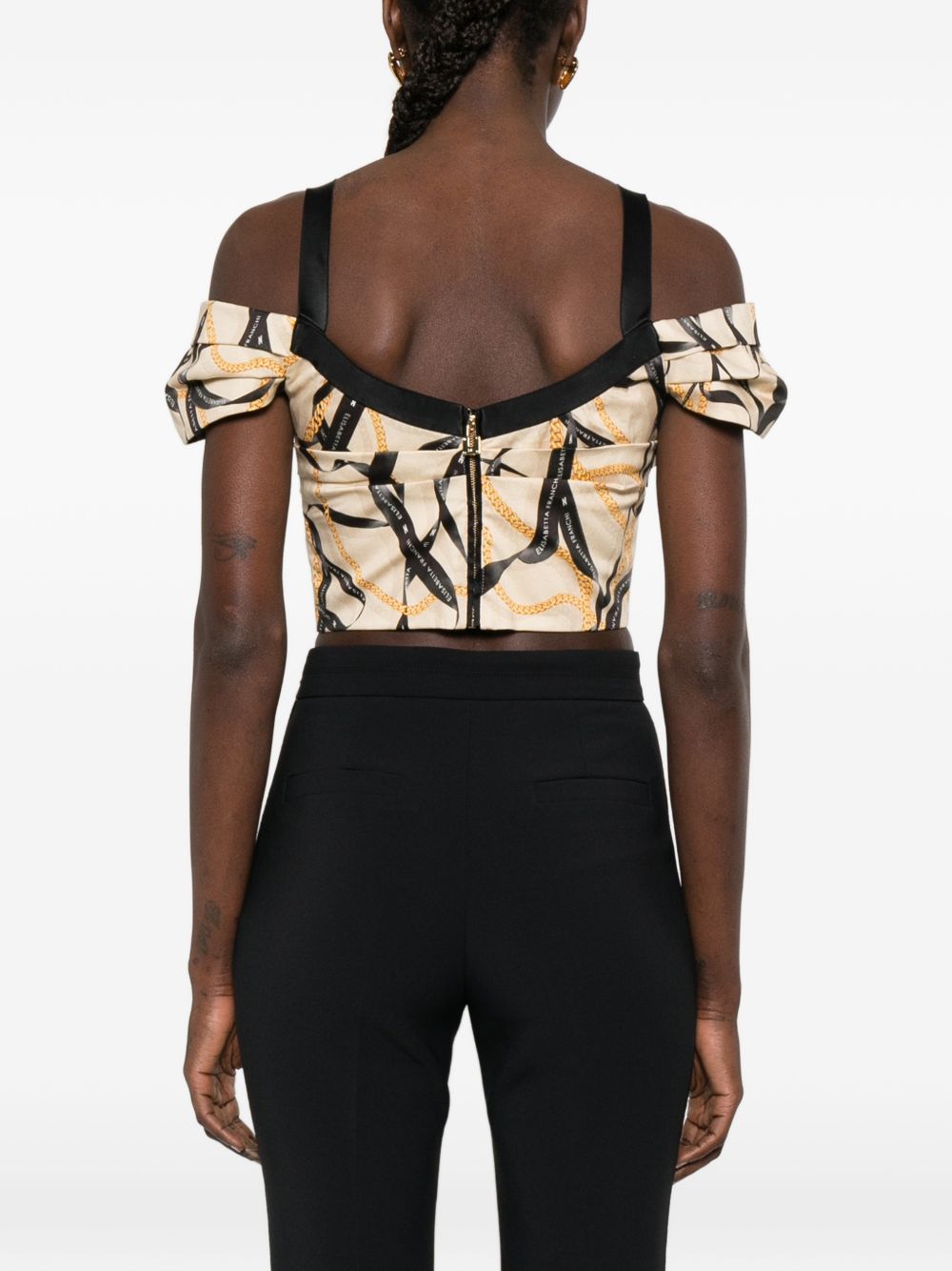 Elisabetta Franchi Top Beige TO04561E2045 (Elisabetta Franchi / タンクトップ・キャミソール ) | Elisabetta Franchi (エリザベッタ フランキ)(3)