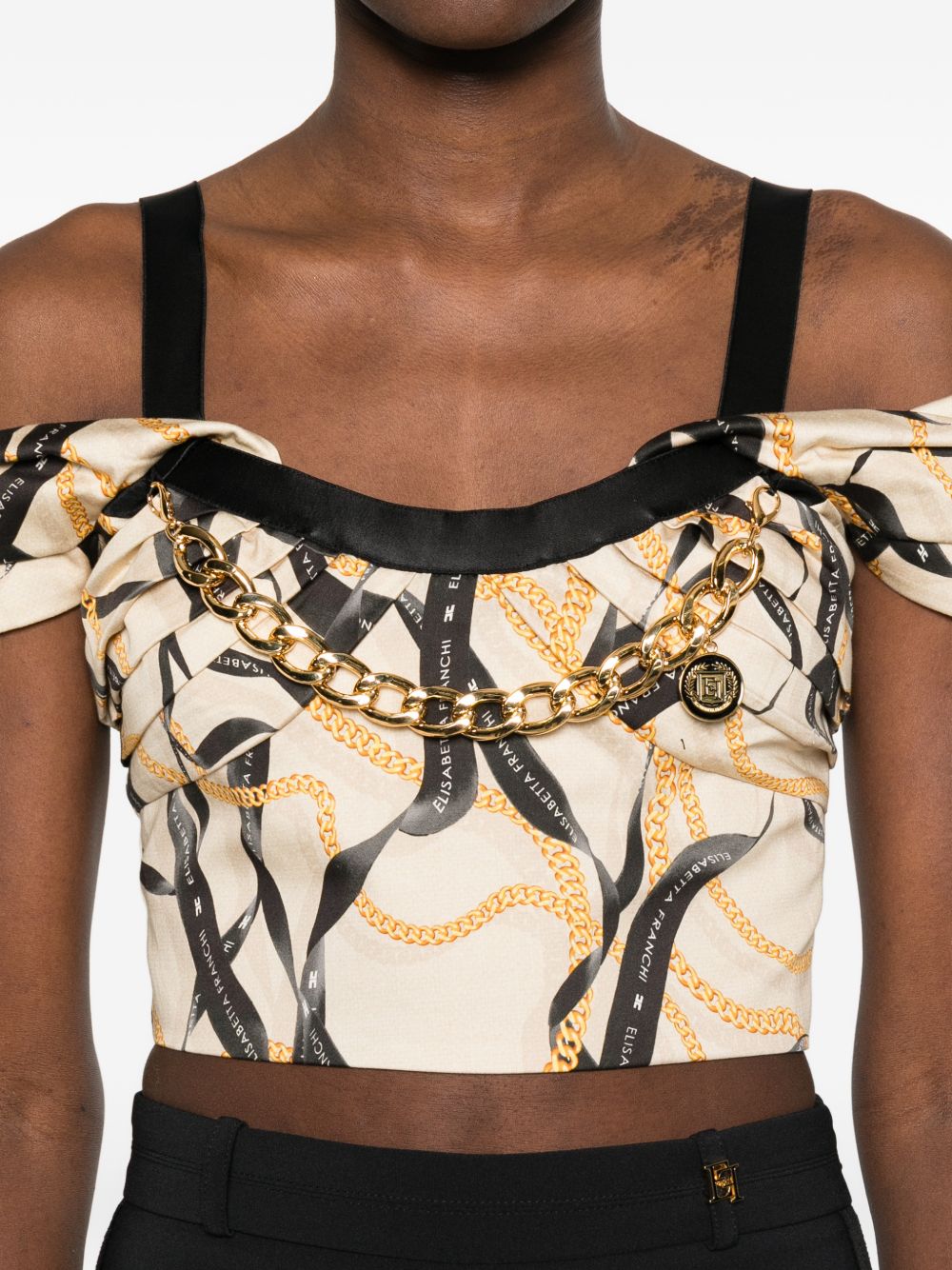 Elisabetta Franchi Top Beige TO04561E2045 (Elisabetta Franchi / タンクトップ・キャミソール ) | Elisabetta Franchi (エリザベッタ フランキ)(4)