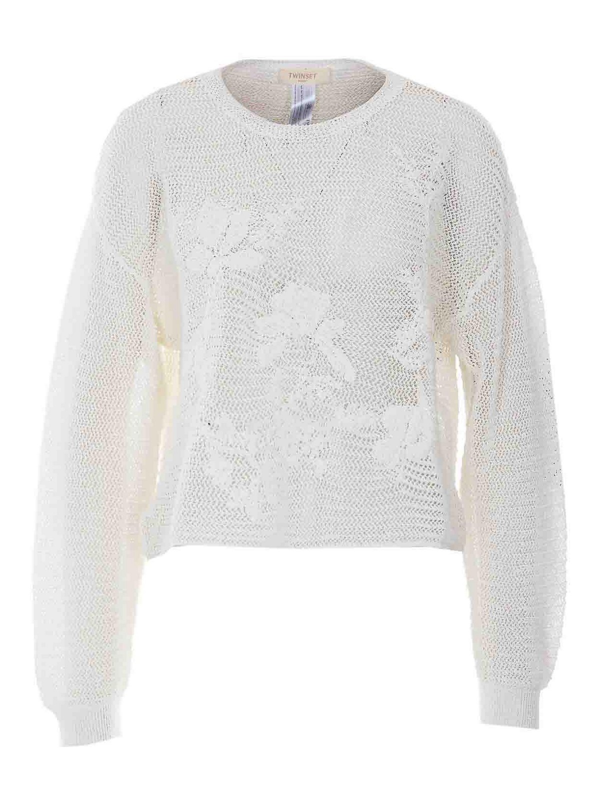 White Knitted Sweater 261TE302000381 (TWINSET / ニット・セーター・カーディガン ) | TWINSET (ツインセット)
