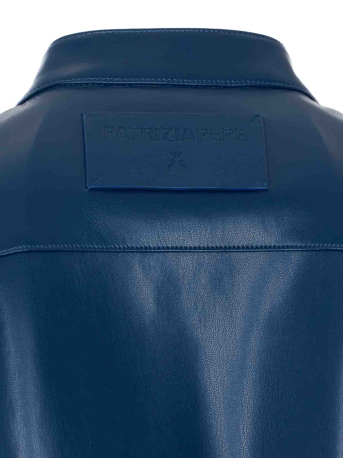 Blue Jacket With Frontal Zip Closure 8O0223E005CA97 (PATRIZIA PEPE / レザー&ファージャケット・コート ) | PATRIZIA PEPE (パトリツィア ペペ)(2)