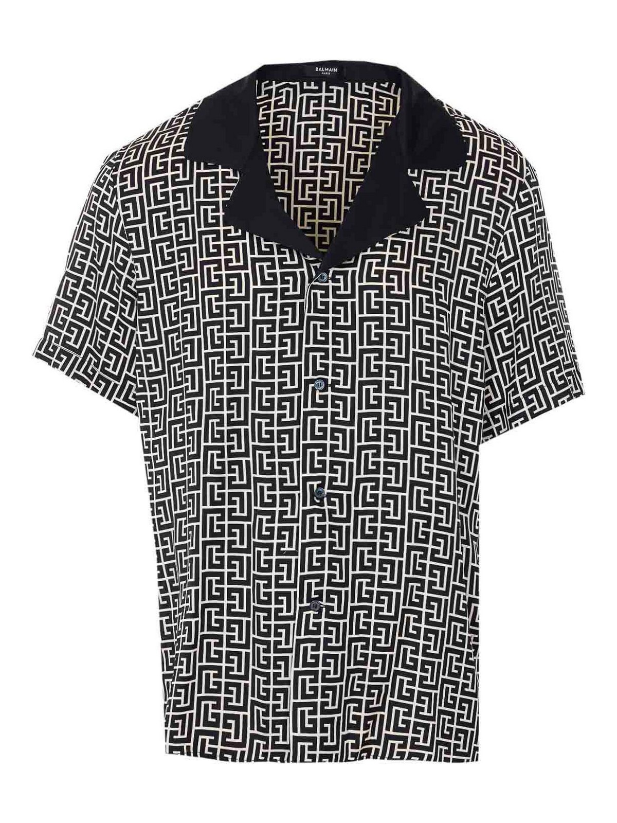 White And Black Monogram T-Shirt HN133VI36GXE (Balmain / シャツ・ブラウス ) | Balmain (バルマン)