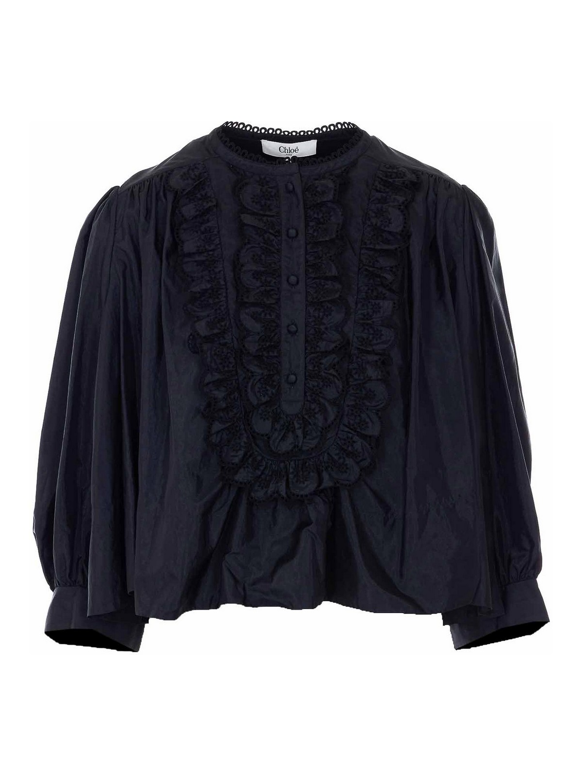 Black Shirt With Frontal Buttons Closure 26SHT28102001 (Chloé / シャツ・ブラウス ) | Chloé (クロエ)