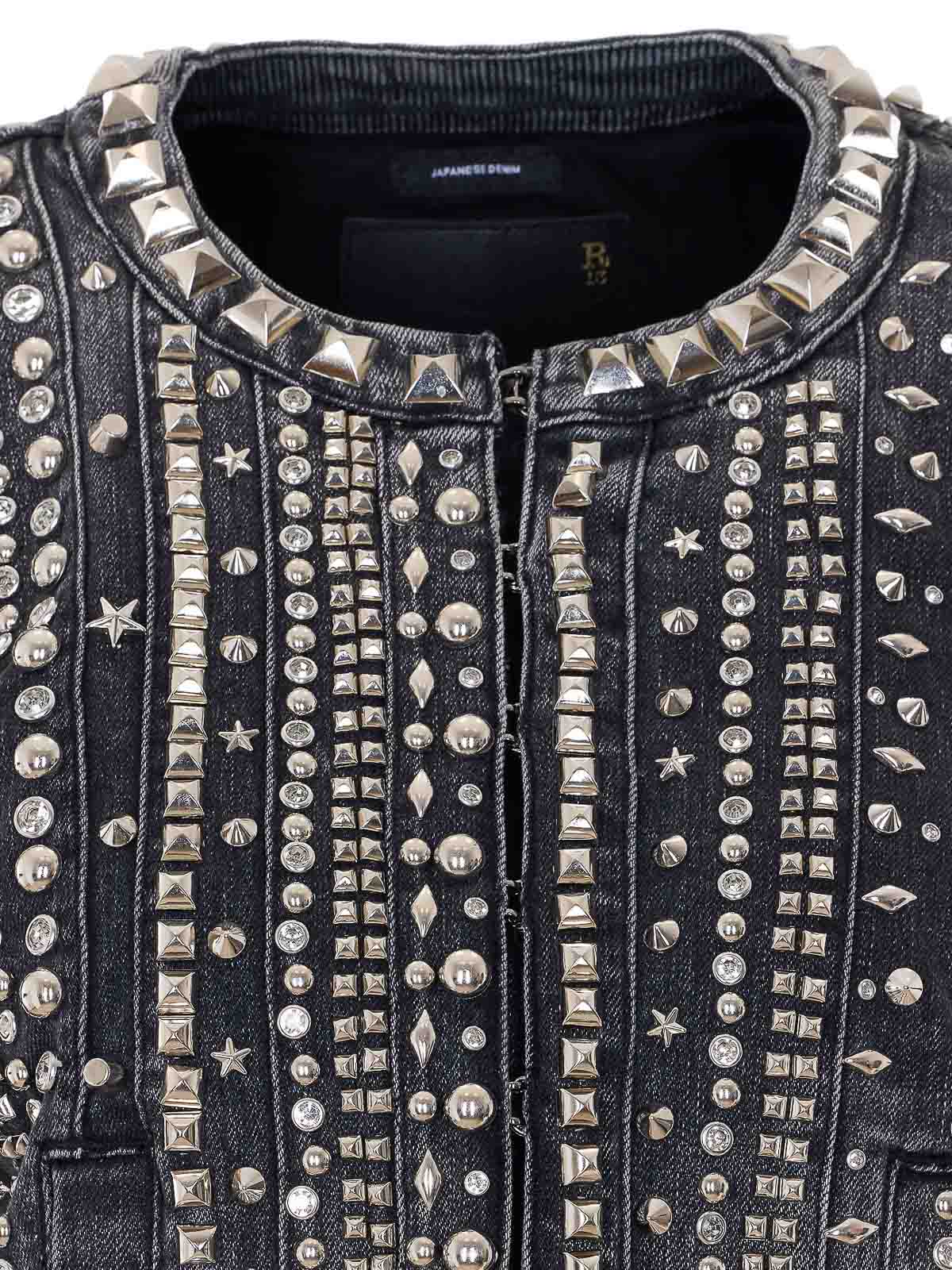 Black Studded Hook Denim Jacket R13WD481D248D (R13 / カジュアルジャケット ) | R13 (アールサーティーン)(3)