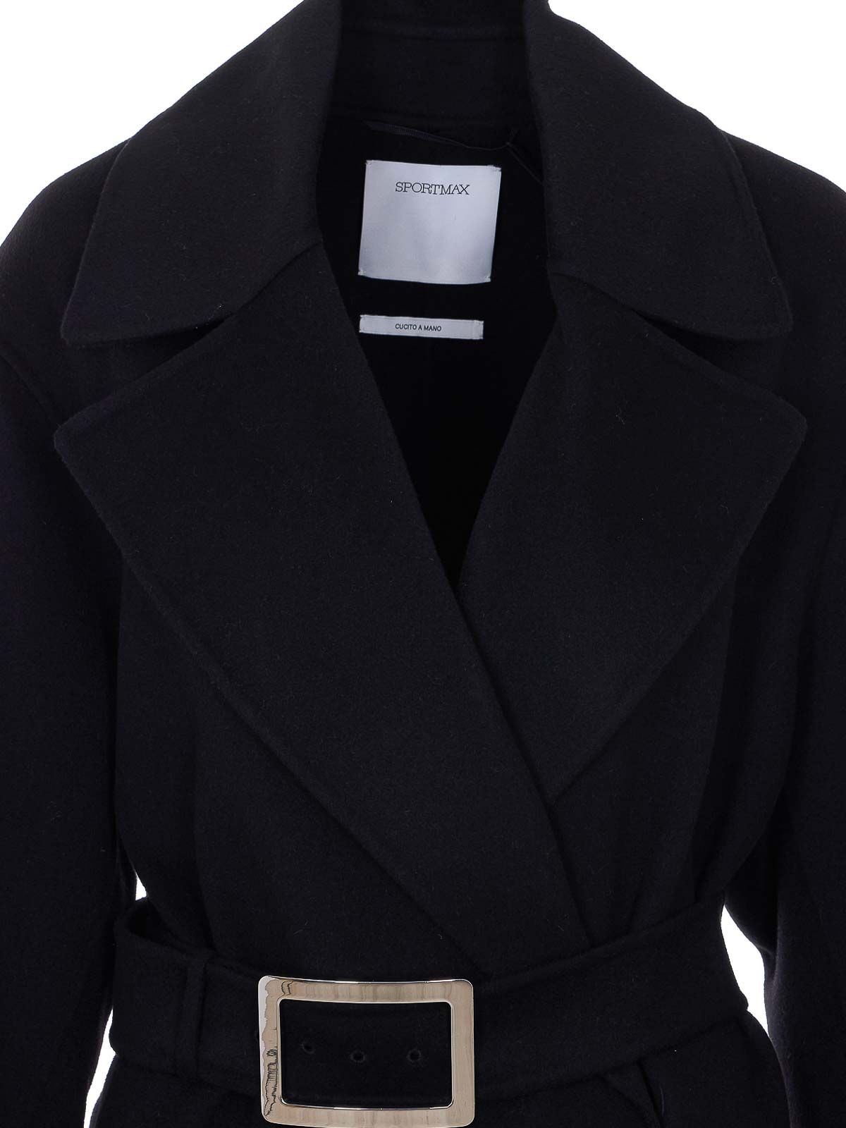 Black Cose Coat With Belt On Waist 261201104160001E15 (Sportmax / コート ) | Sportmax (スポーツマックス)(3)