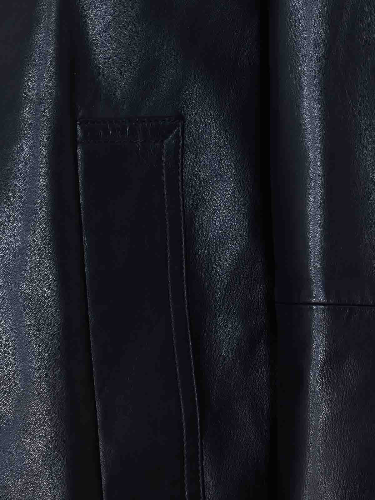 Black Leather Jacket With Frontal Zip Closure 2612441021600002 (Sportmax / レザー&ファージャケット・コート ) | Sportmax (スポーツマックス)(2)