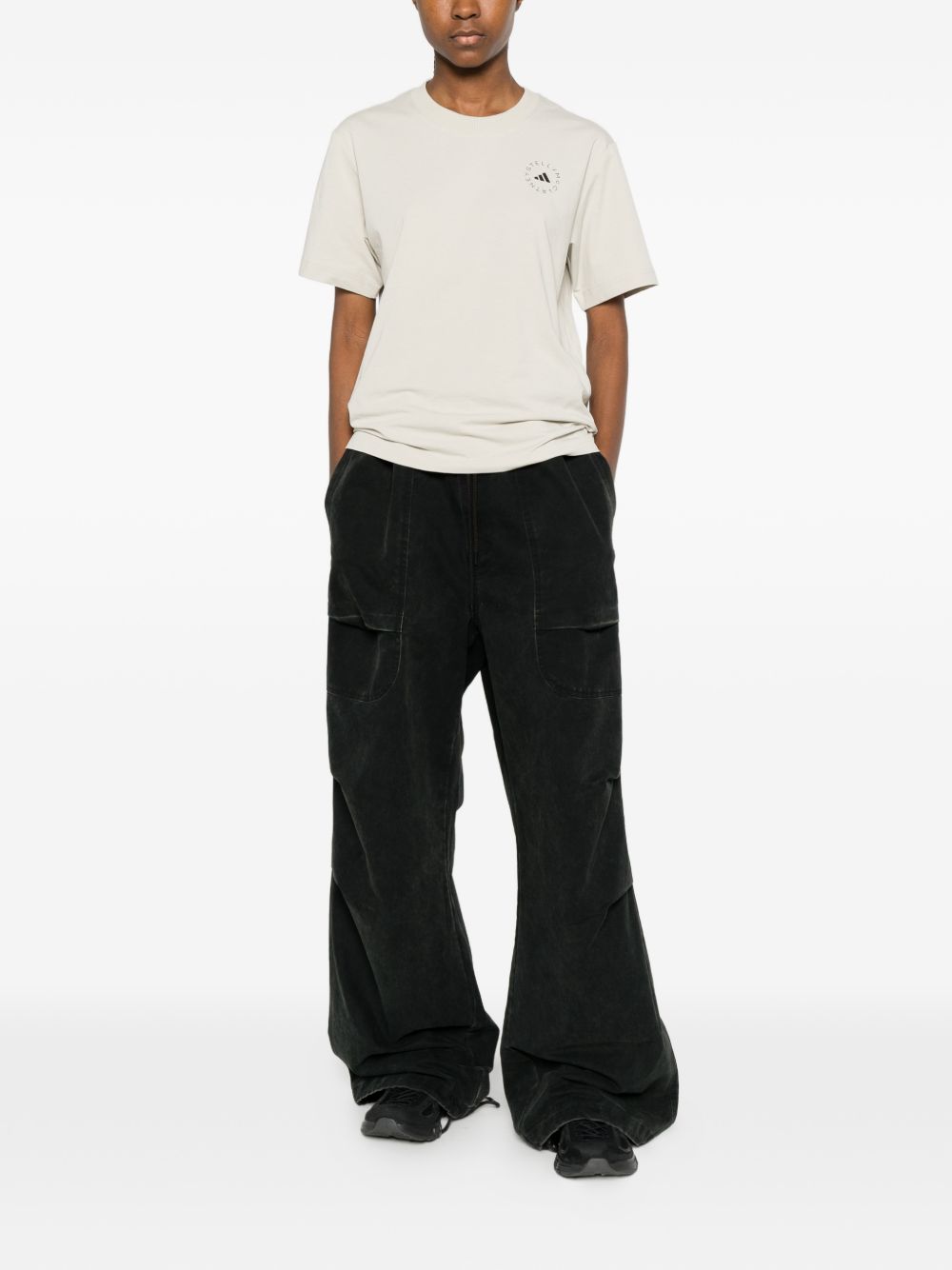 Adidas By Stella McCartney T-shirts and Polos Beige JZ0691GOBIBLACK (adidas by Stella McCartney / Tシャツ・カットソー ) | adidas by Stella McCartney (アディダス バイ ステラ マッカートニー)(3)