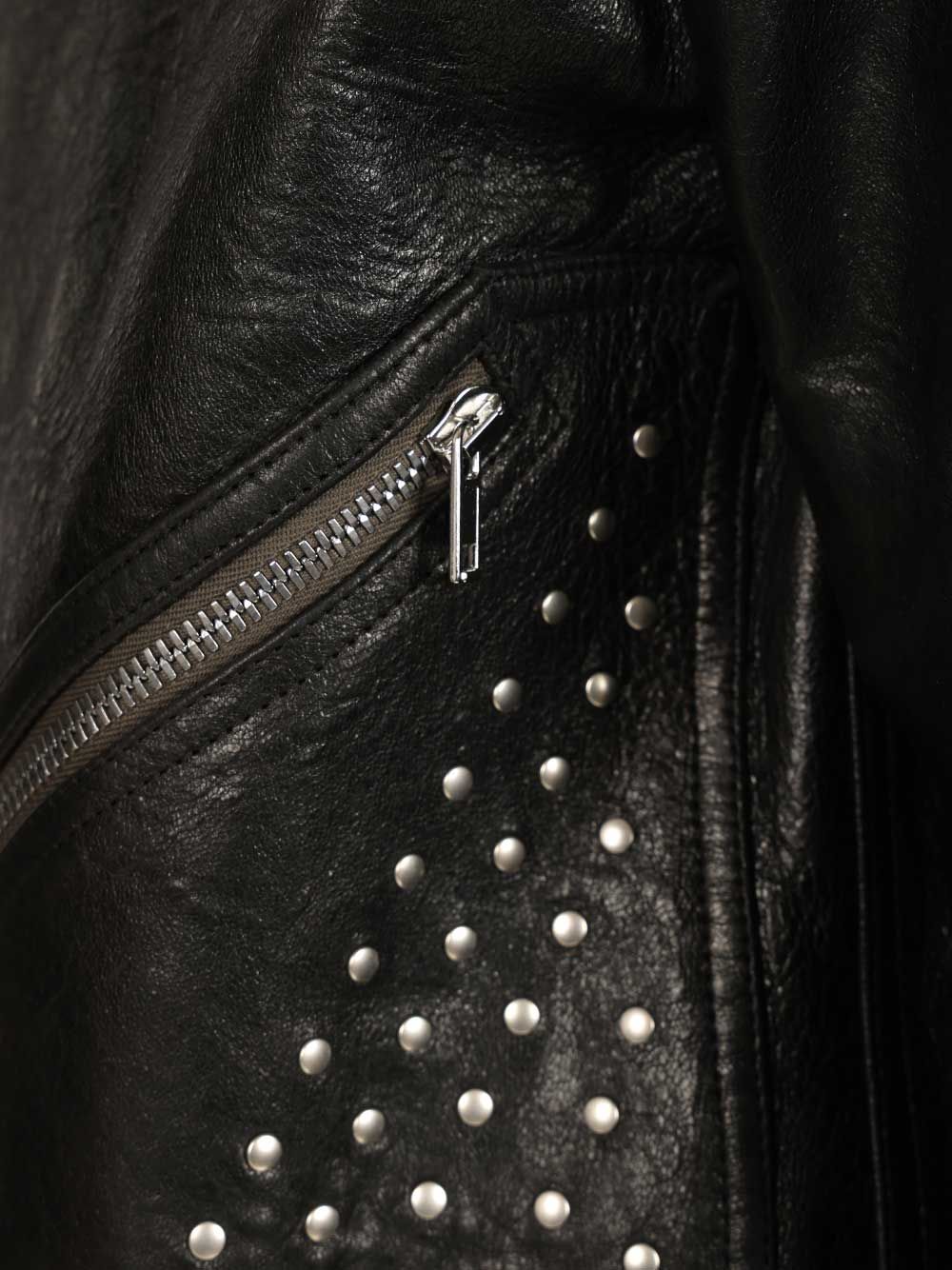 TOUR ALICE JACKET IN LEATHER WITH STUDS DETAILS RR01F2742LBEES609 (Rick Owens / レザー&ファージャケット・コート ) | Rick Owens (リック オウエンス)(4)