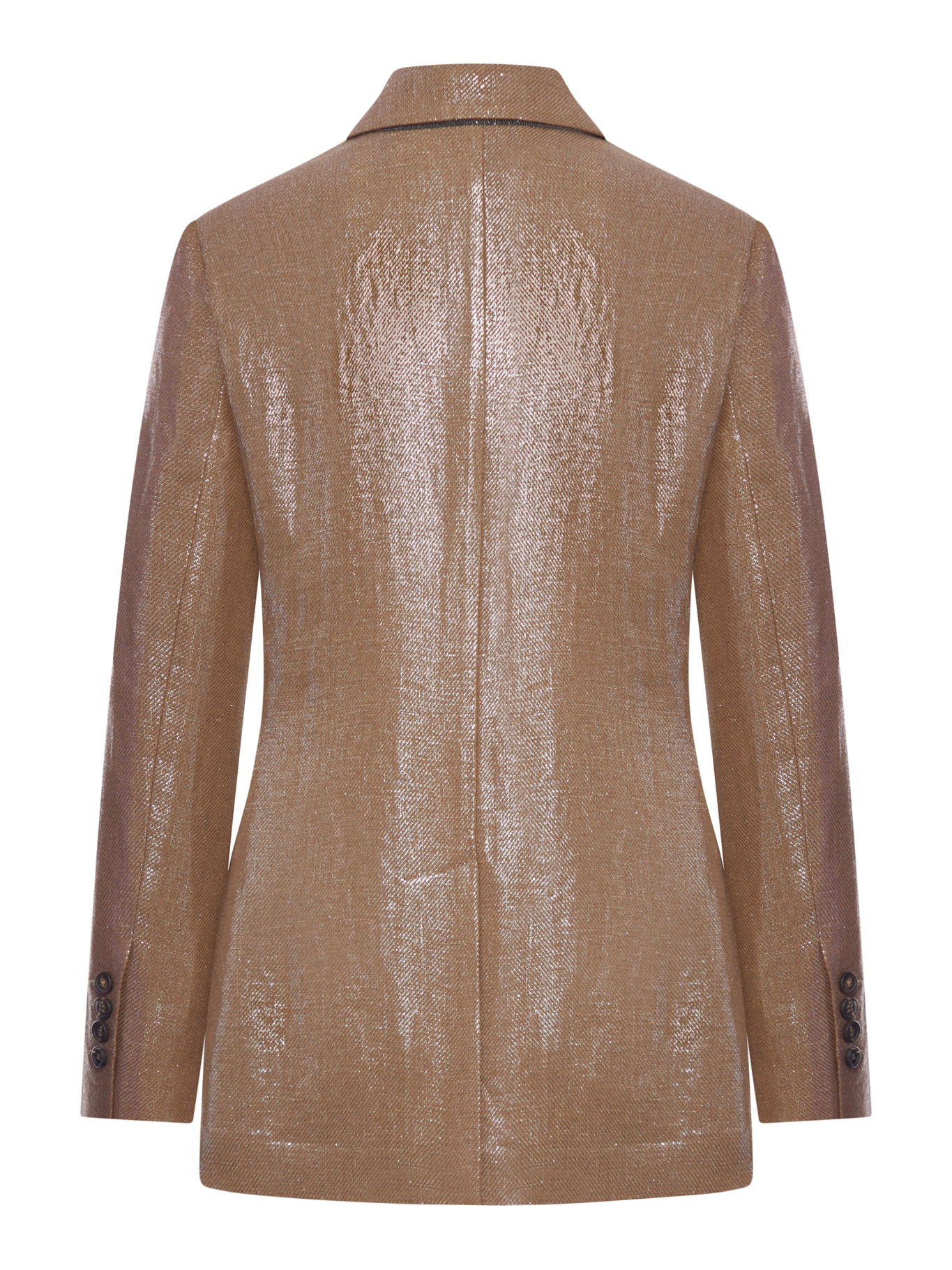 DOUBLE-BREASTED BLAZER IN LAMINATED FABRIC WITH A SHINY EFFECT ML5967091C7083 (Brunello Cucinelli / ブレザー・ジャケット ) | Brunello Cucinelli (ブルネロ・クチネリ)(1)