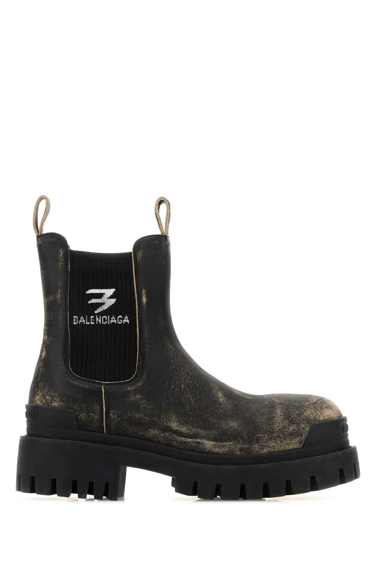 Black leather Strike Chelsea ankle boots 853832WB2281919 (Balenciaga / ブーツ ) | Balenciaga (バレンシアガ)