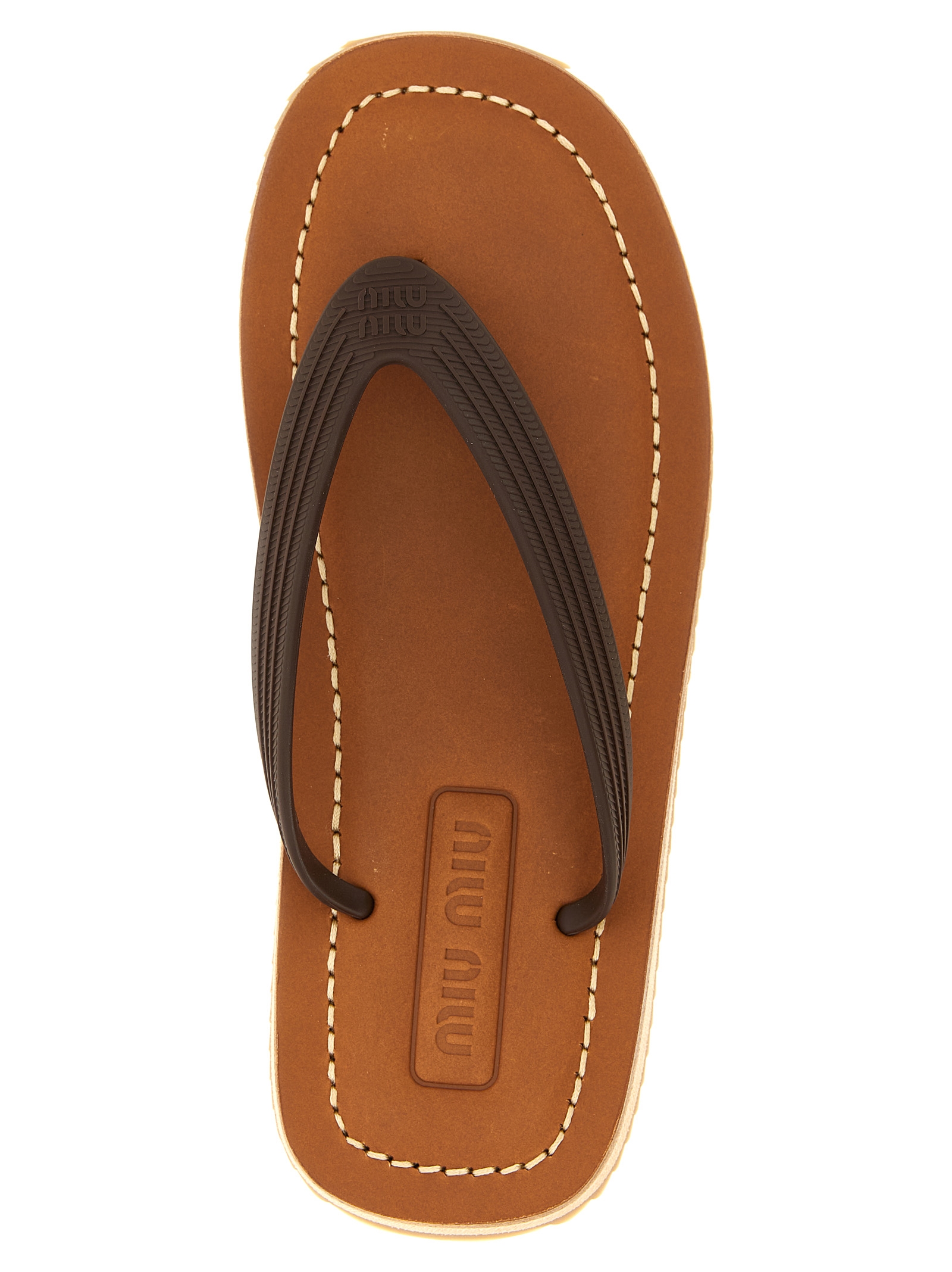 Rubber and leather slides 5Y638EF0053ZMWF0003 (MIU MIU / サンダル ) | MIU MIU (ミュウミュウ)(3)