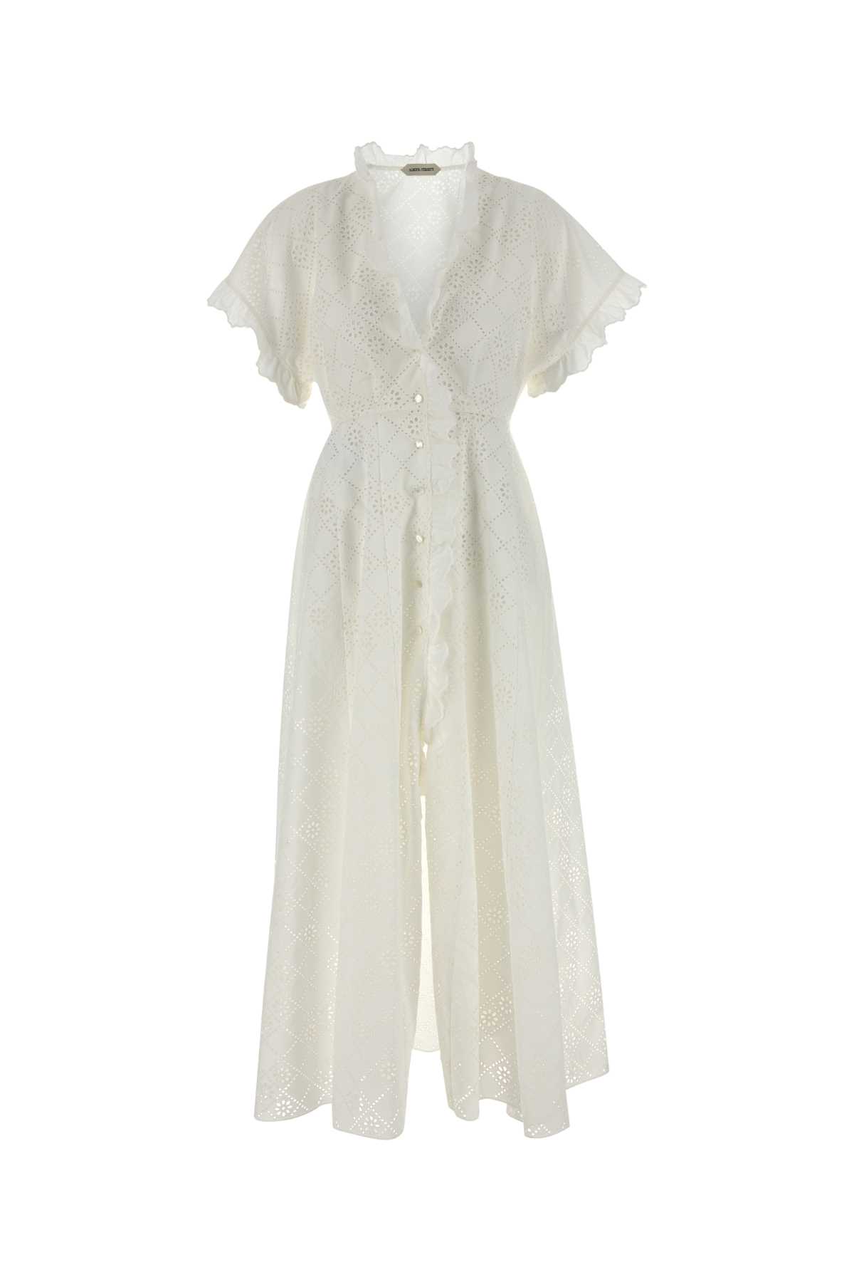 White broderie anglaise dress A044416220002 (ALBERTA FERRETTI / ワンピース・ドレス・オールインワン ) | ALBERTA FERRETTI (アルベルタ フェレッティ)