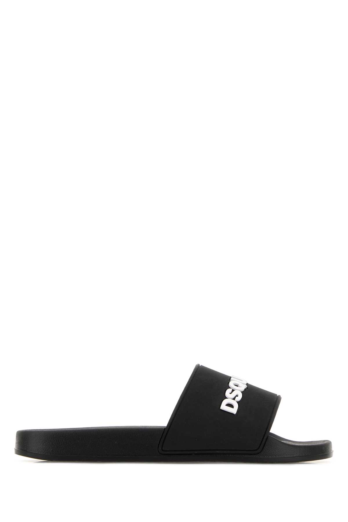 Black rubber slippers FSM0085172088692124 (Dsquared2 / サンダル ) | Dsquared2 (ディースクエアード)